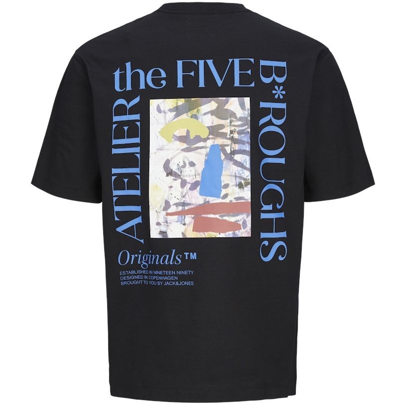 JACK & JONES Marškinėliai vyrams, Juoda, Brooklyn graphic back tee 2