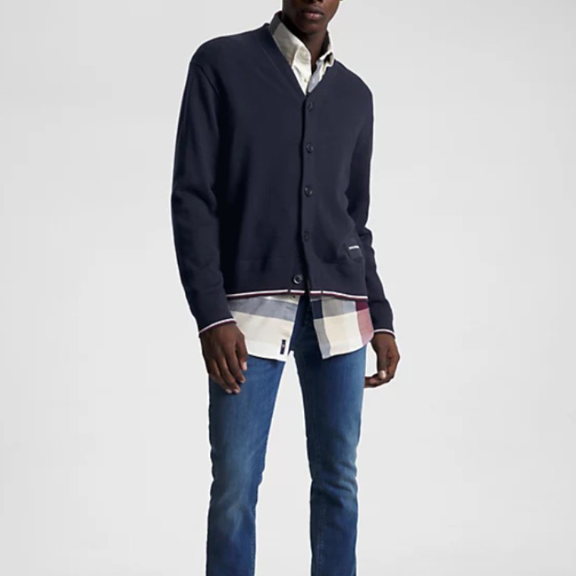 TOMMY HILFIGER Kardiganas vyrams, Mėlyna, Monotype gs tipped cardigan 2