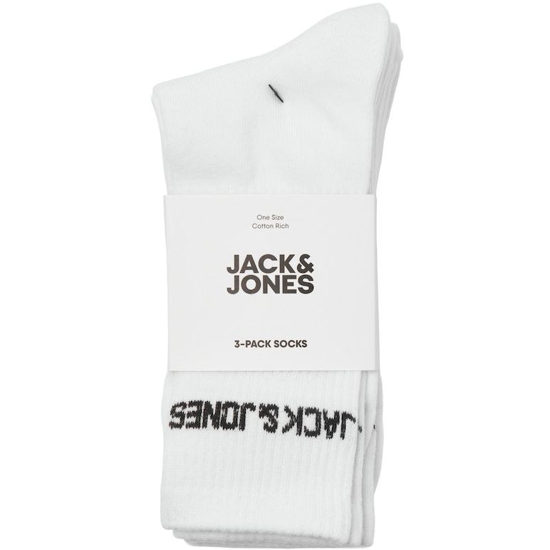 JACK & JONES Kojinės vyrams, Balta, Melvin tennis sock 3 pack 3