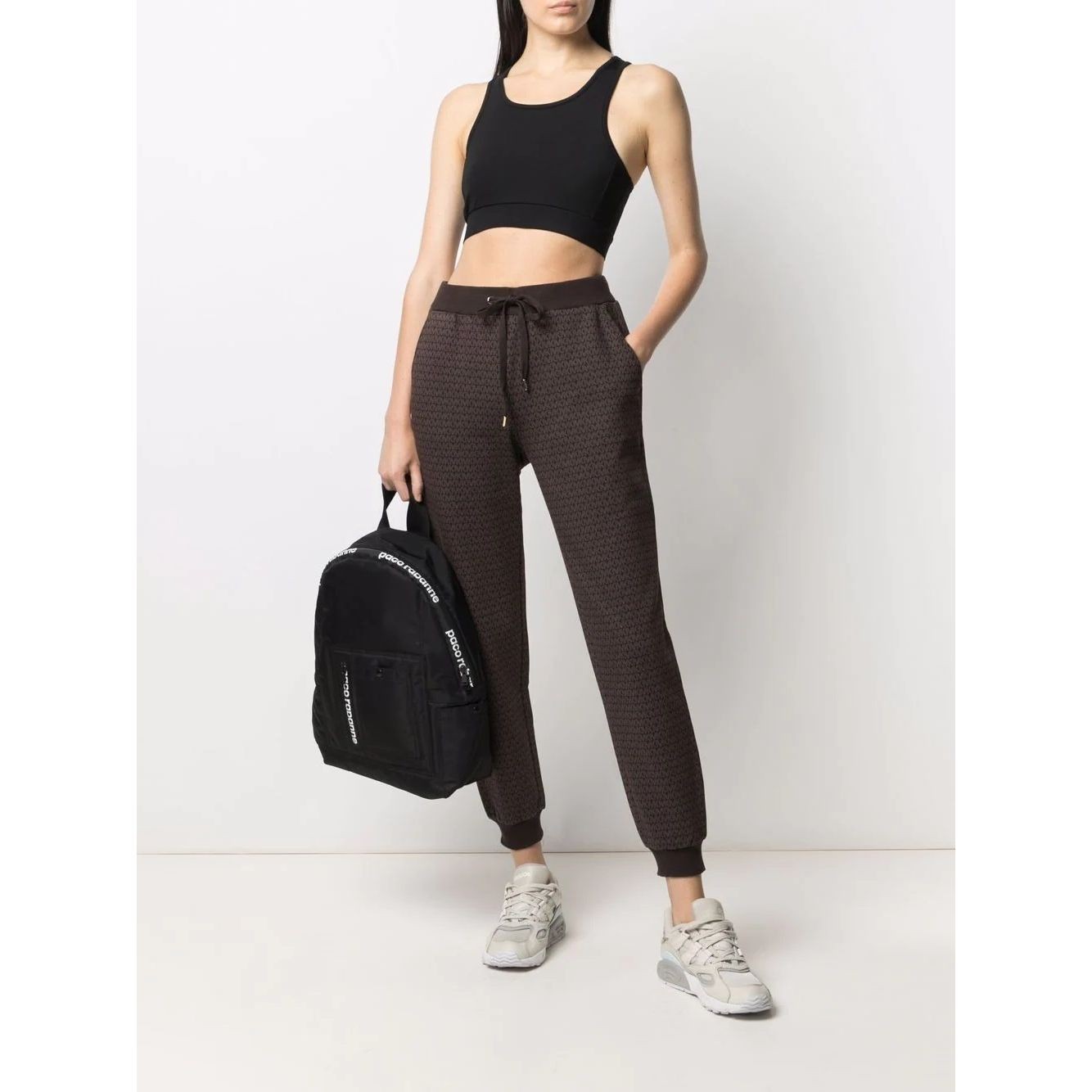 MICHAEL KORS Sportinės kelnės moterims, Ruda, Cotton terry joggers 2