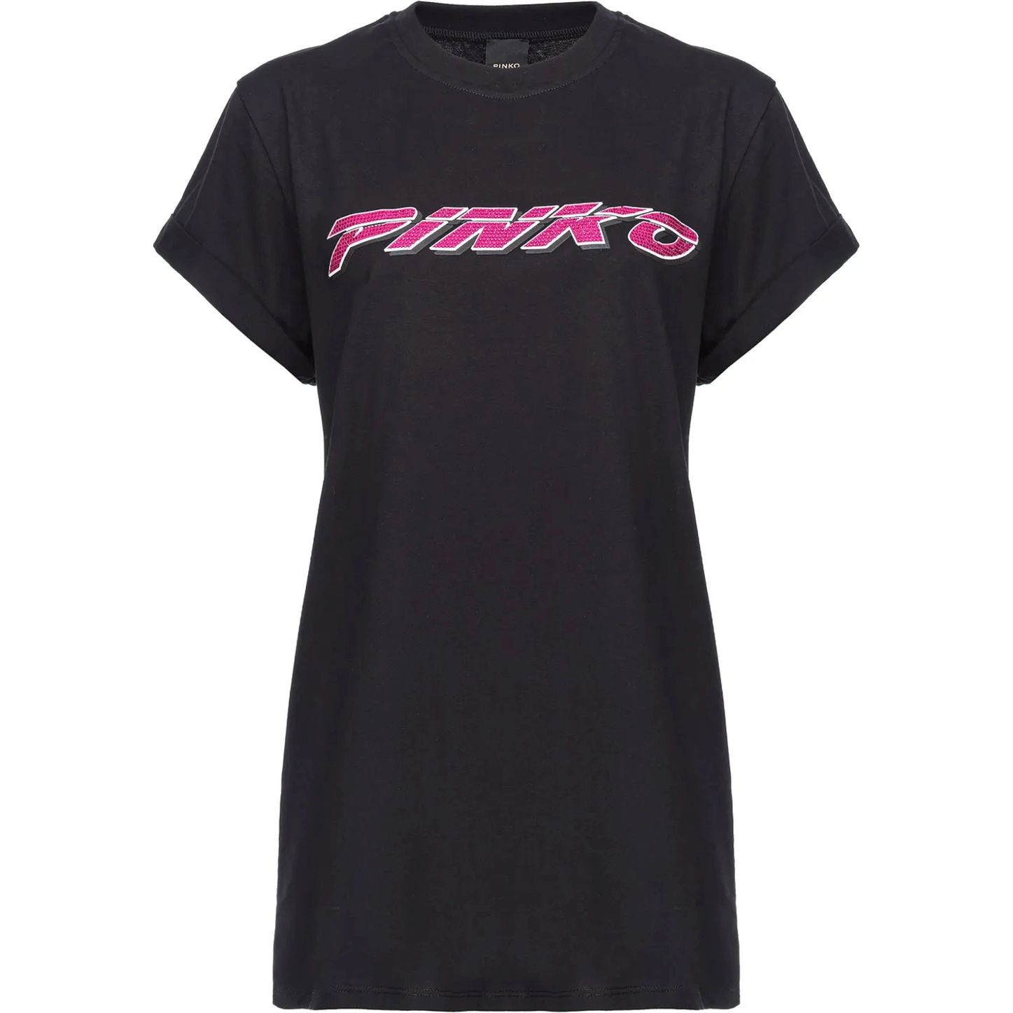 PINKO Marškinėliai trump. rankovėmis moterims, Juoda, Logo-embellished t-shirt 1