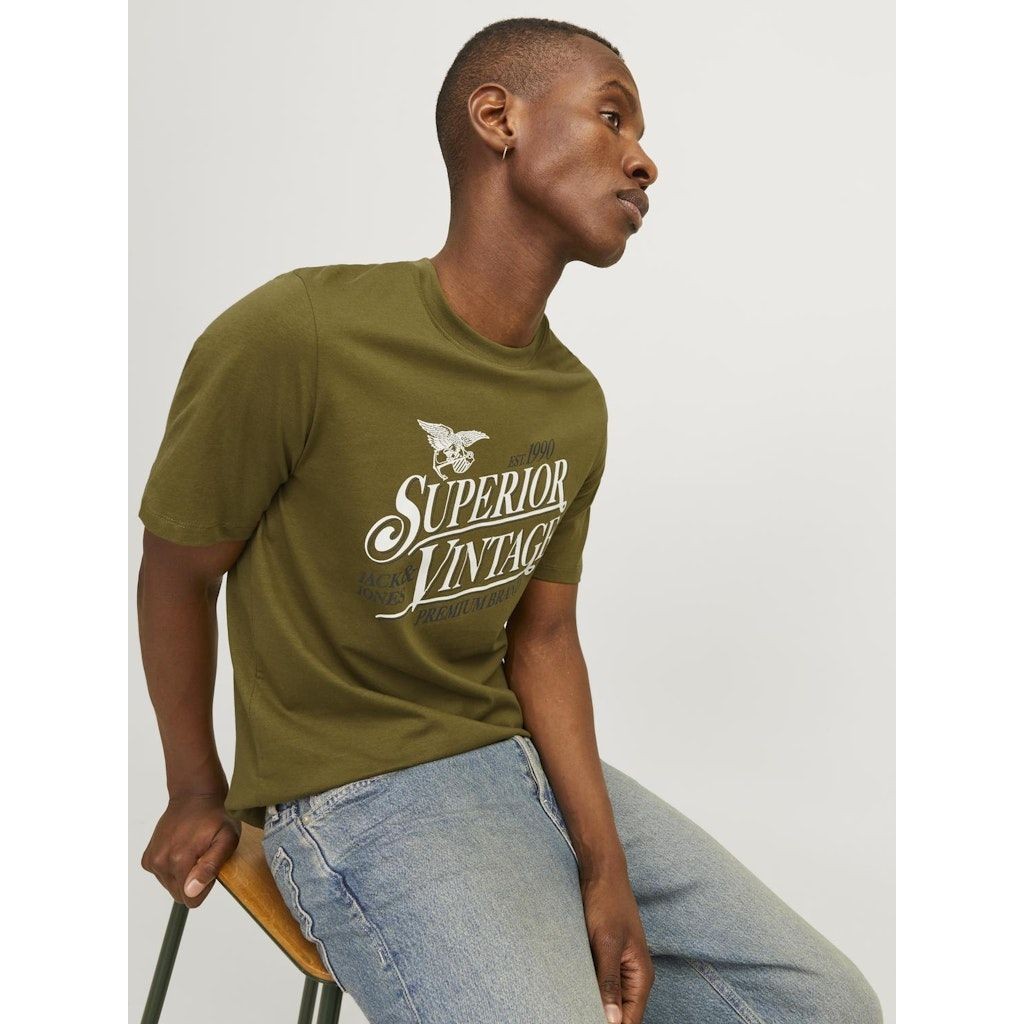 JACK & JONES Marškinėliai vyrams, Žalia, JPRSTAR TEE SS CREW 3