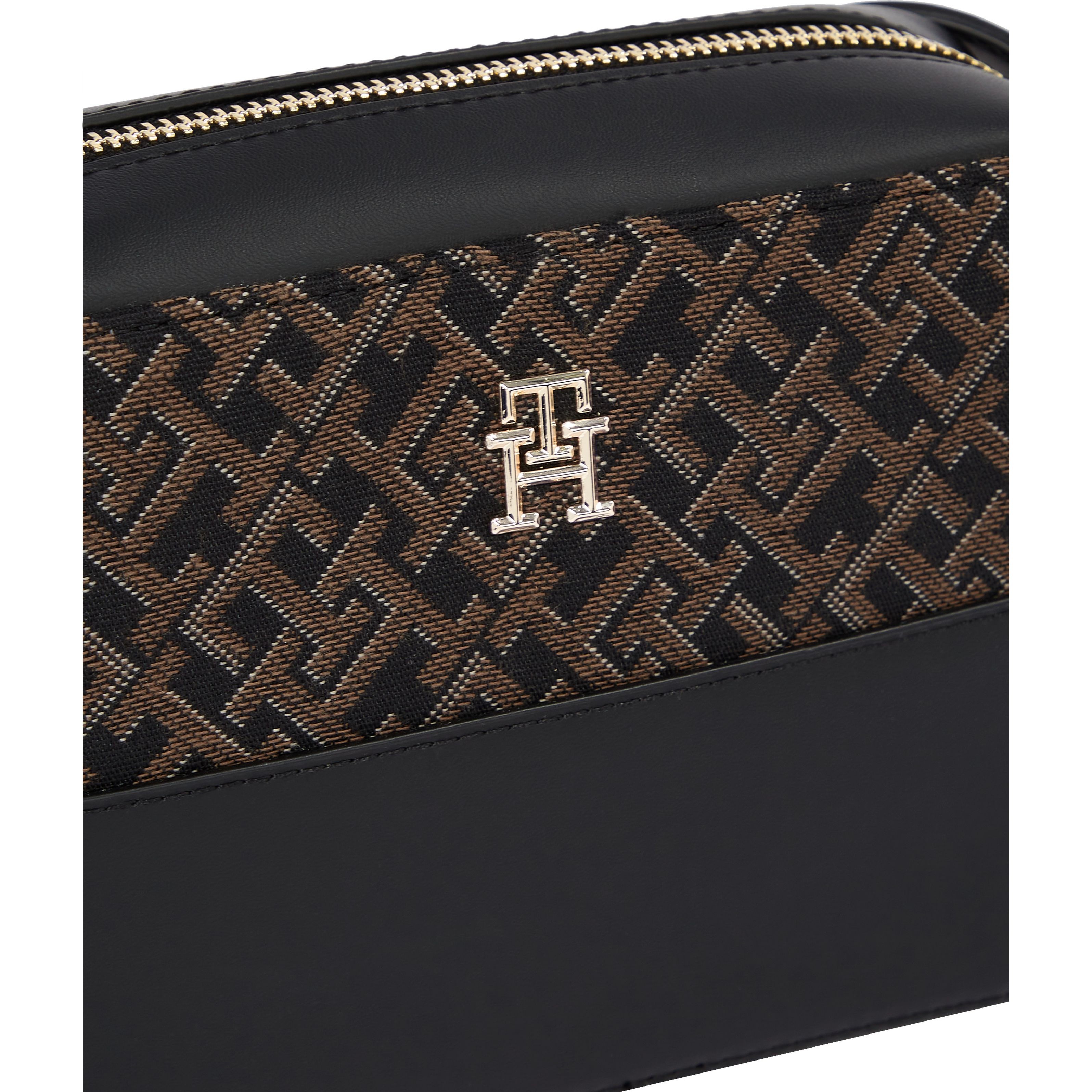 TOMMY HILFIGER Rankinė per petį moterims, Juoda, Jacquard camera bag 3