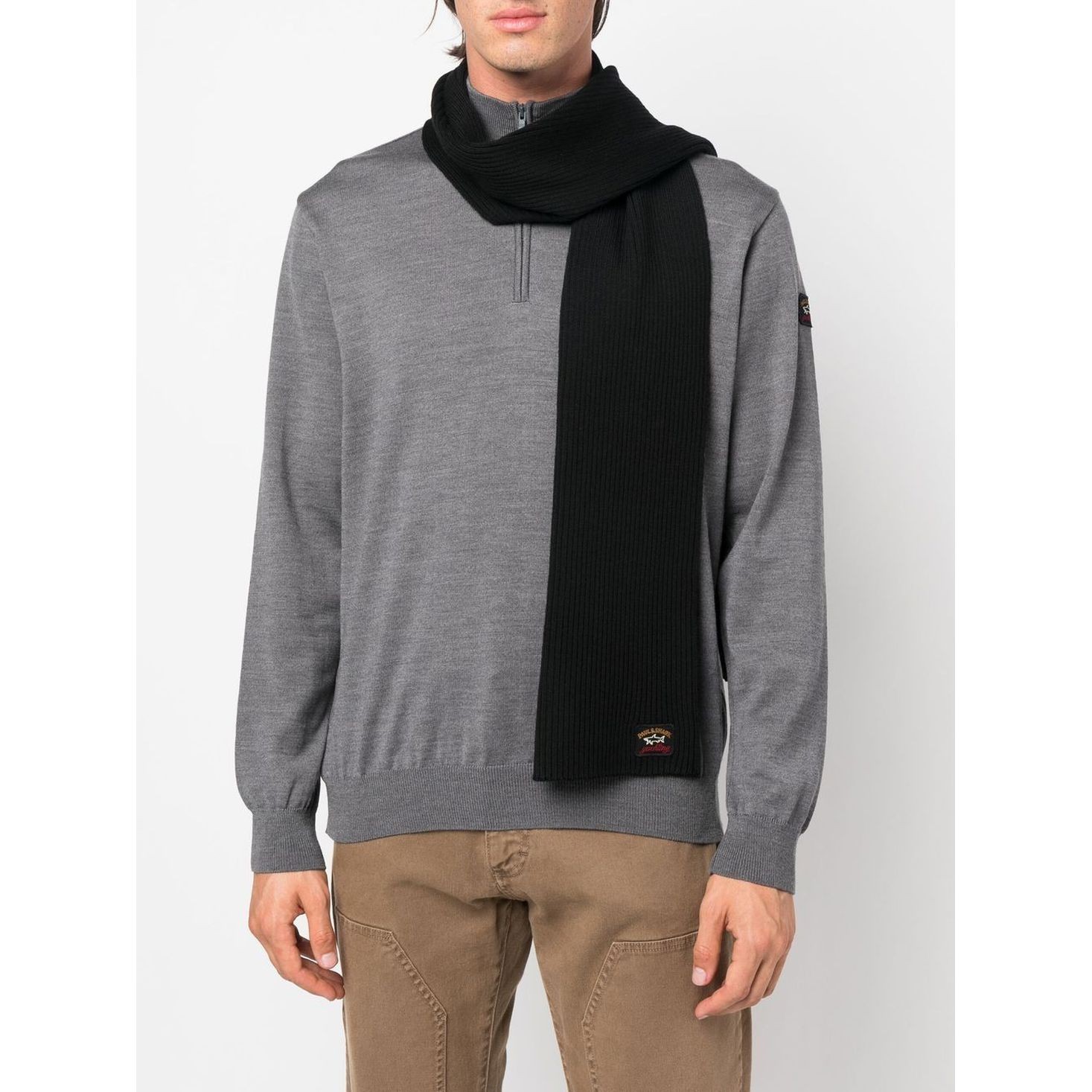 PAUL&SHARK Šalikas vyrams, Juoda, Woollen scarf 2