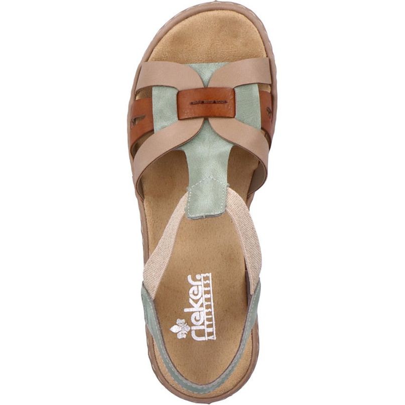 RIEKER Basutės moterims, Žalia, SANDALS 5