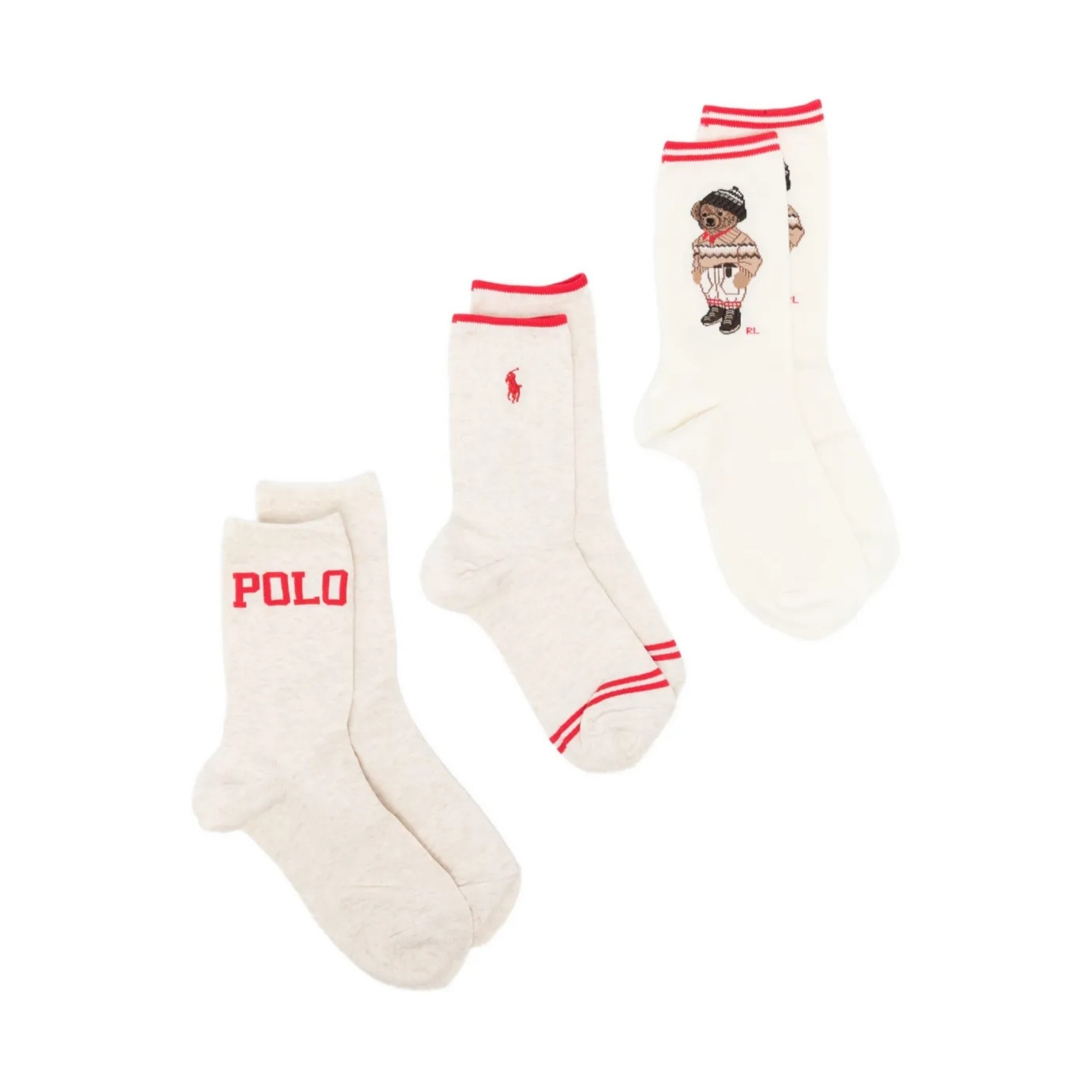 POLO RALPH LAUREN Kojinės moterims, Marga, Clrd br gtbx crew sock 3 pack 1