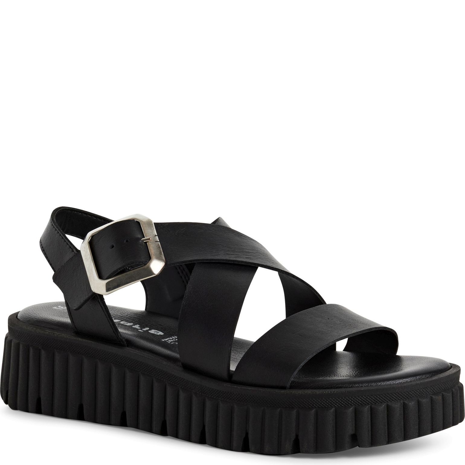 TAMARIS Basutės moterims, Juoda, Wedge/plat sand 1