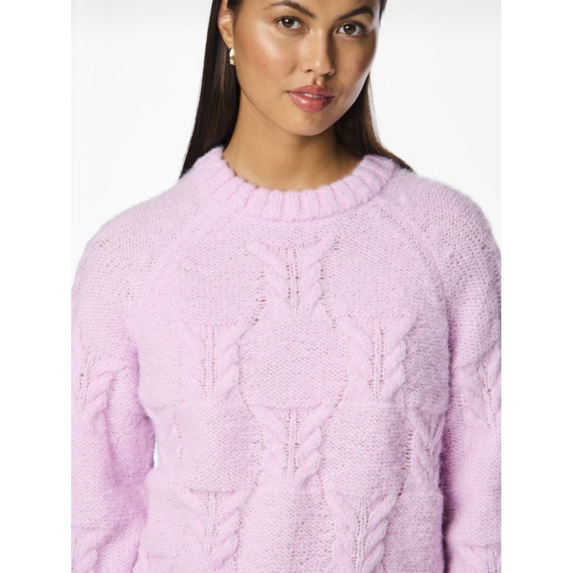 PIECES Megztinis moterims, Rožinė, Neo oneck knit 7