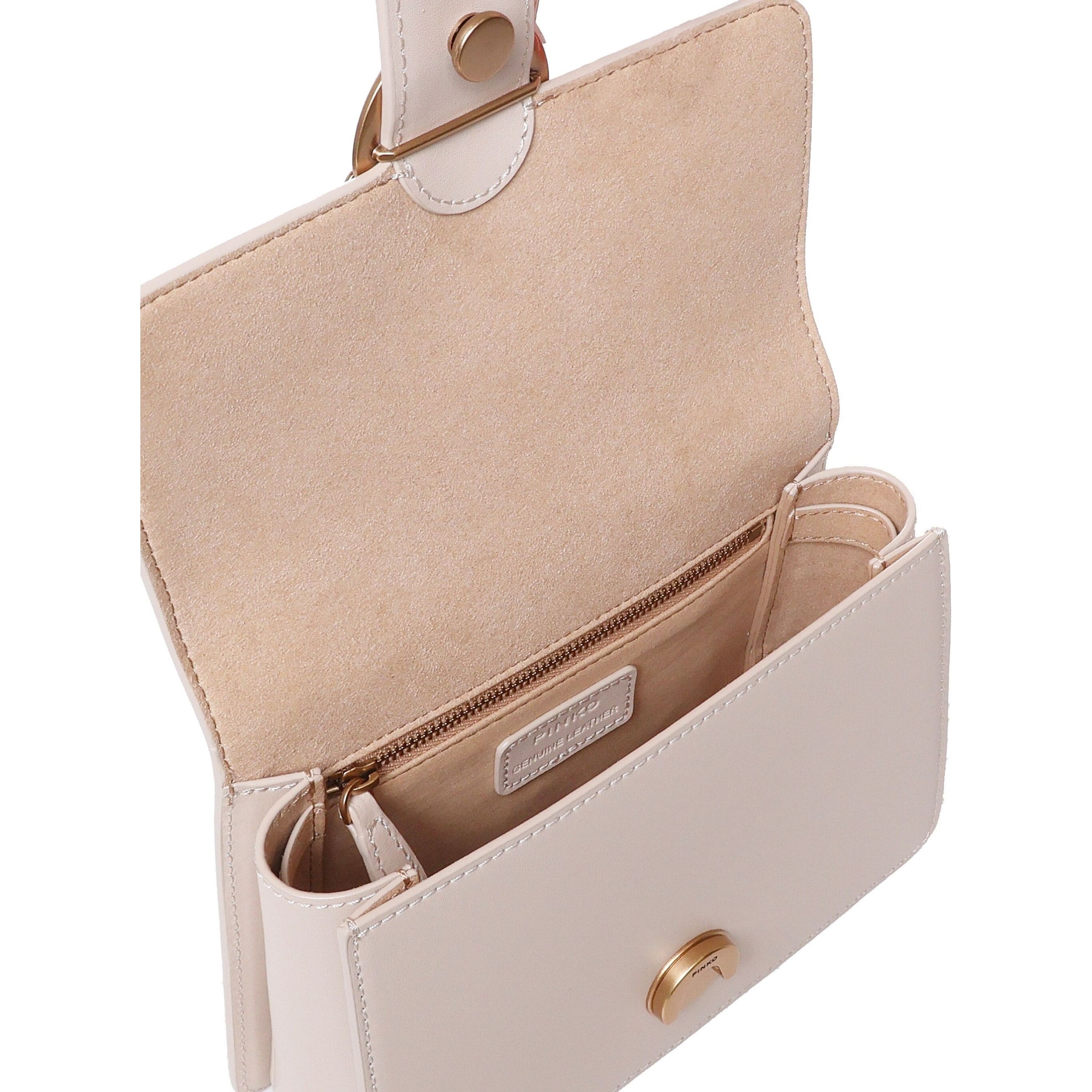 PINKO Pirkinių krepšys moterims, Smėlio, Small love tote bag 4