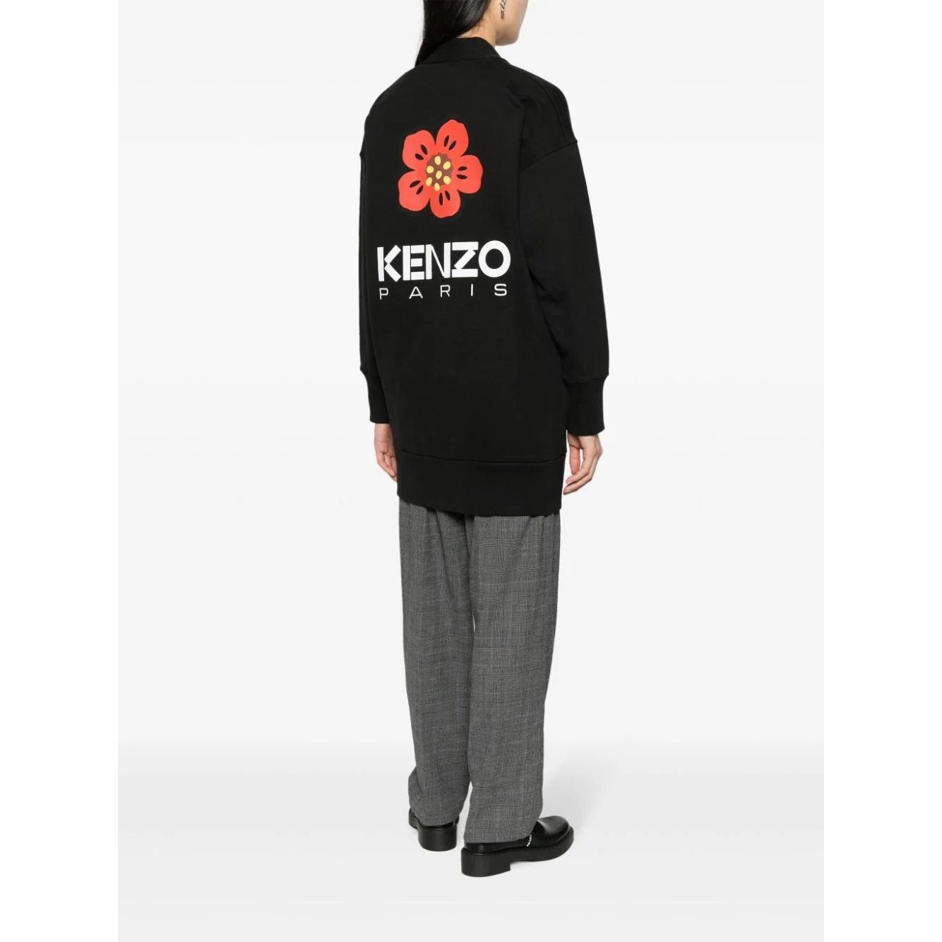 KENZO Mini suknelė moterims, Juoda, Kenzo target shirting dress 2