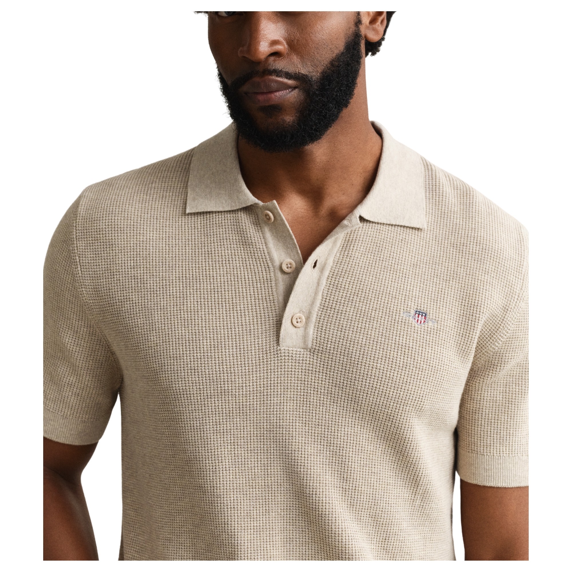 GANT Polo marškiniai ilgos rank. vyrams, Smėlio, 8030294-198 Polo long 3