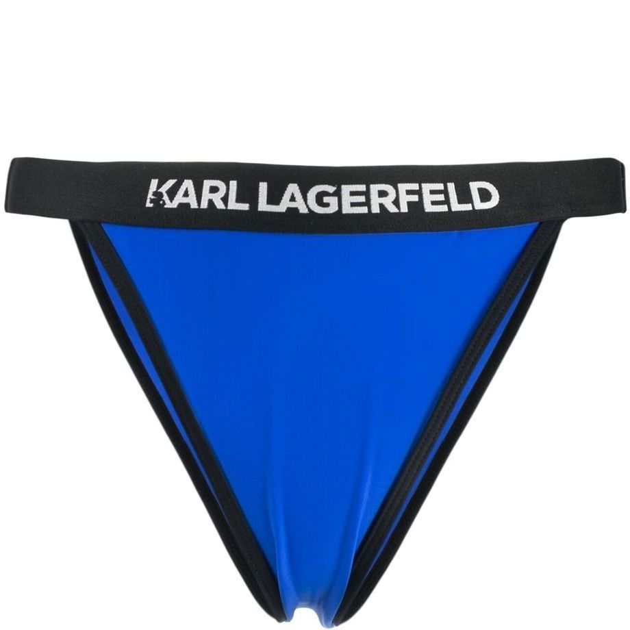 KARL LAGERFELD Apatinė kostiumėlio dalis moterims, Mėlyna, Bikini bottoms w/ logo elastic 1