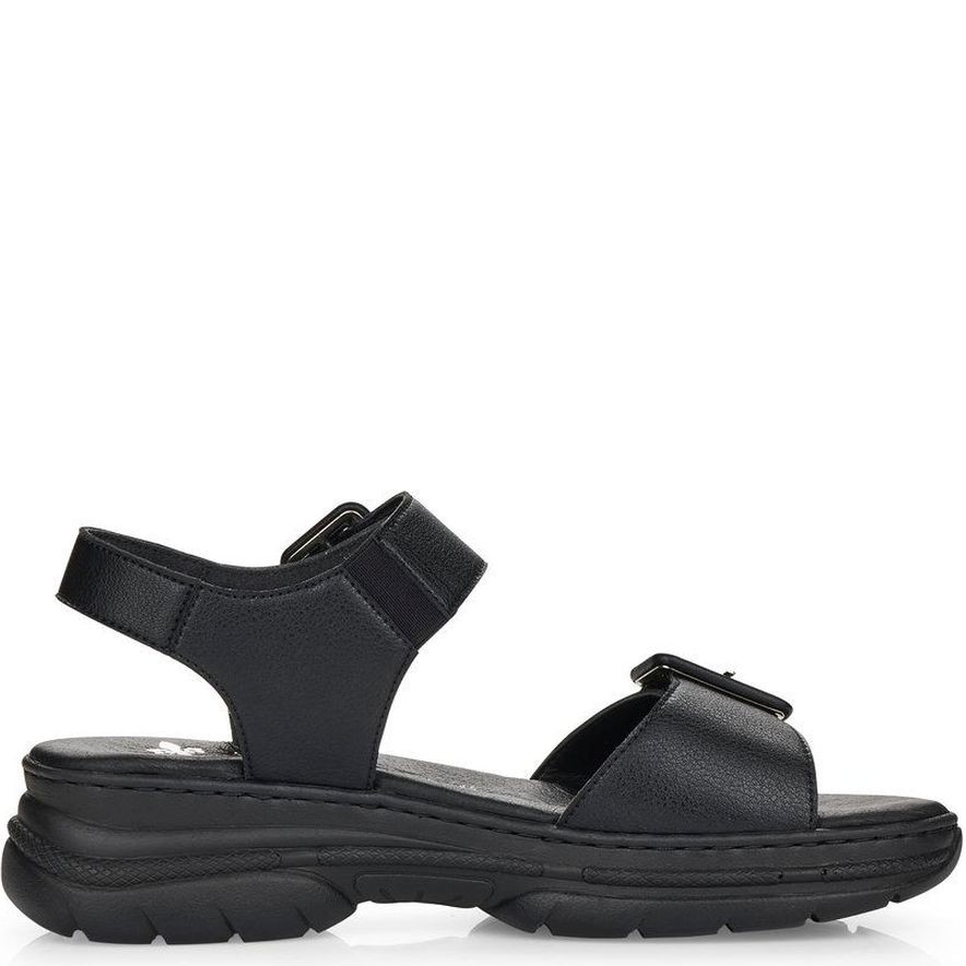 RIEKER Basutės moterims, Juoda, SANDALS 3