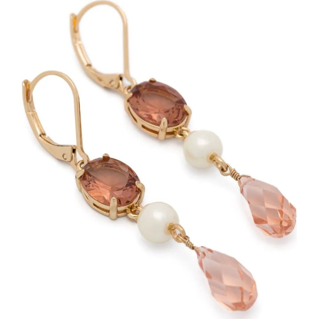 RALPH LAUREN Auskarai moterims, Auksinė, Pe pearl bead linear 2