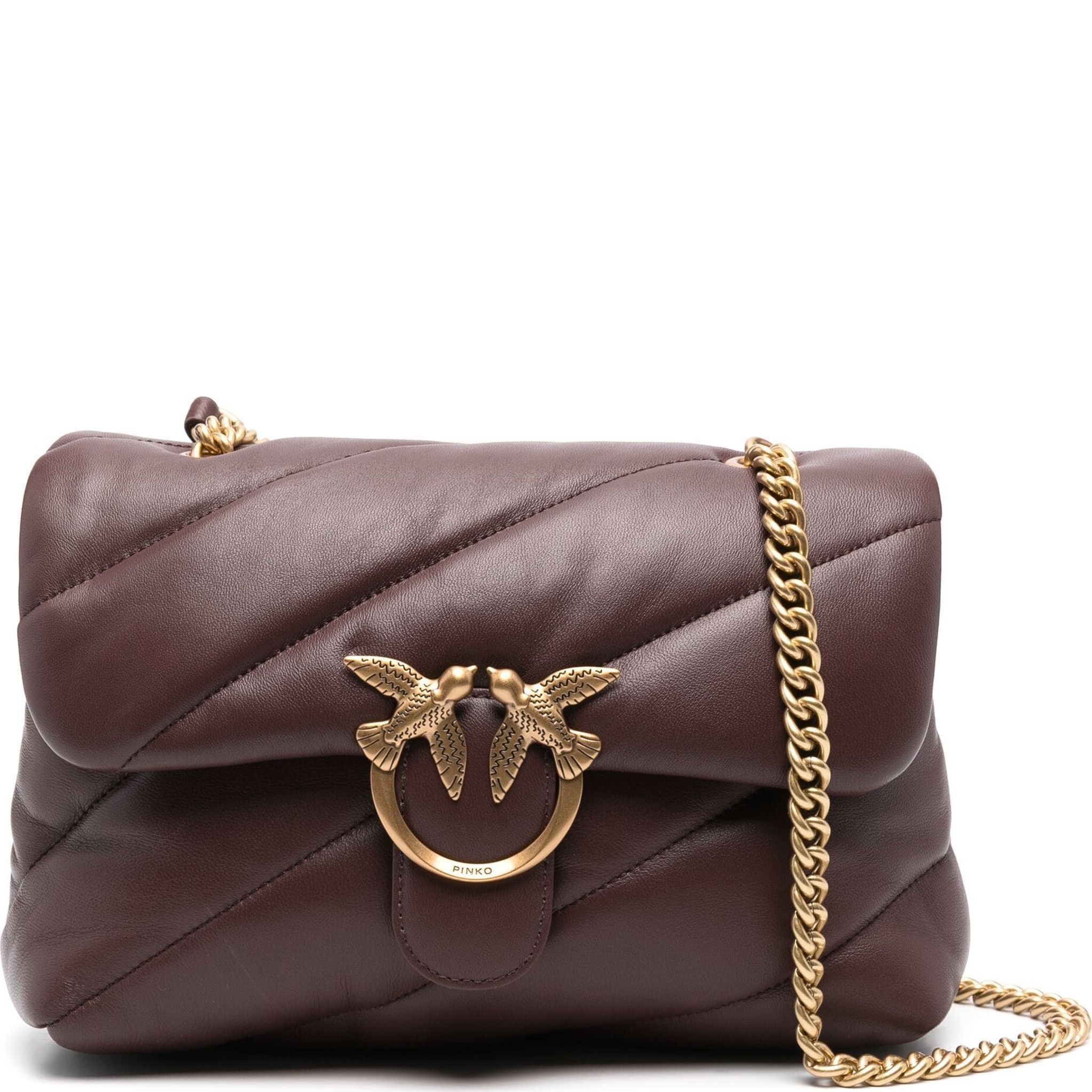 PINKO Rankinė per petį moterims, Ruda, Love puff shoulder bag 1