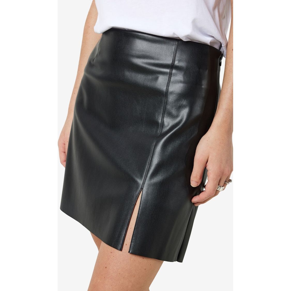 NOISY MAY Mini sijonas moterims, Juoda, NMCLARA PENNY PU HW 4