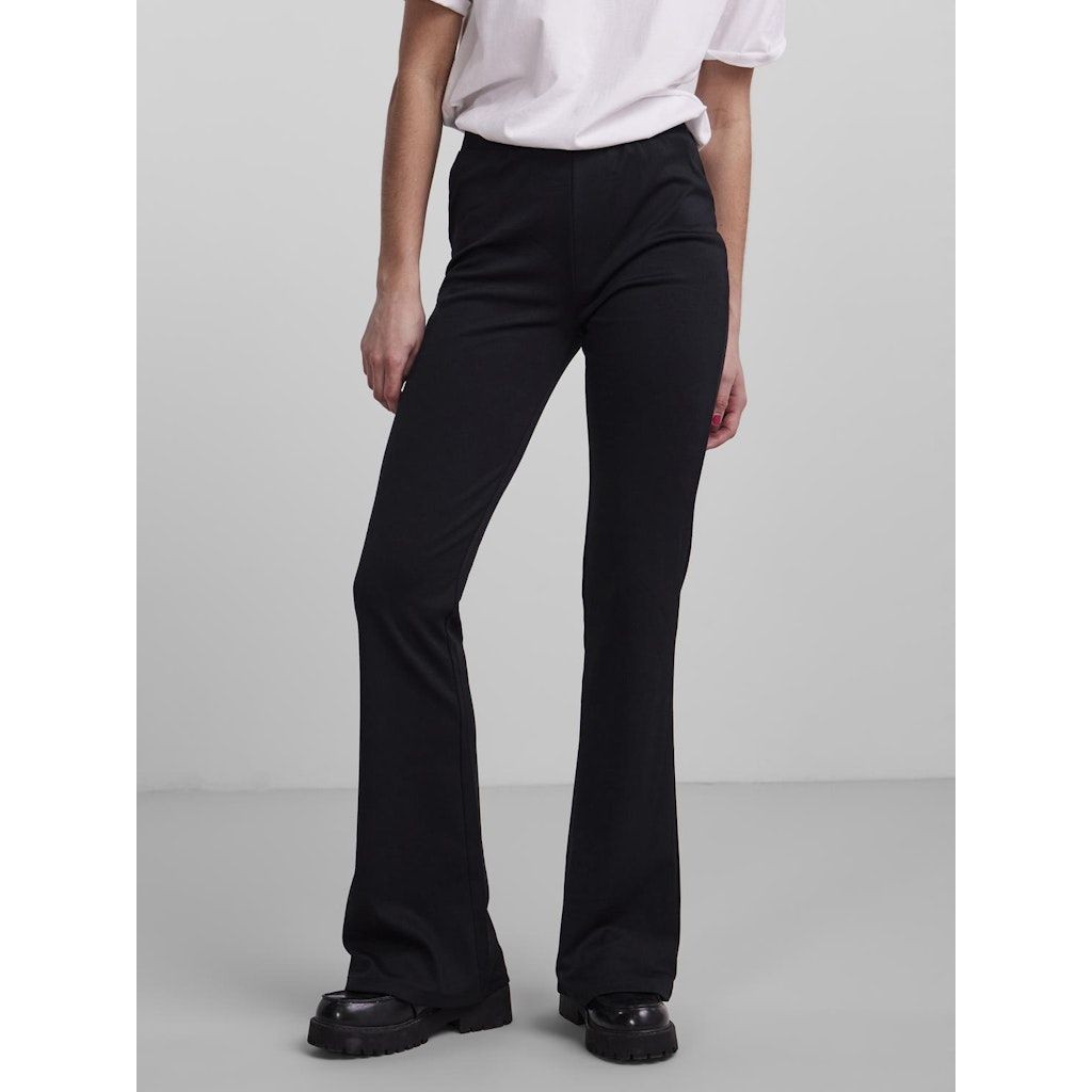 PIECES Kelnės moterims, Juoda, PCOTINE HW FLARED PA 2