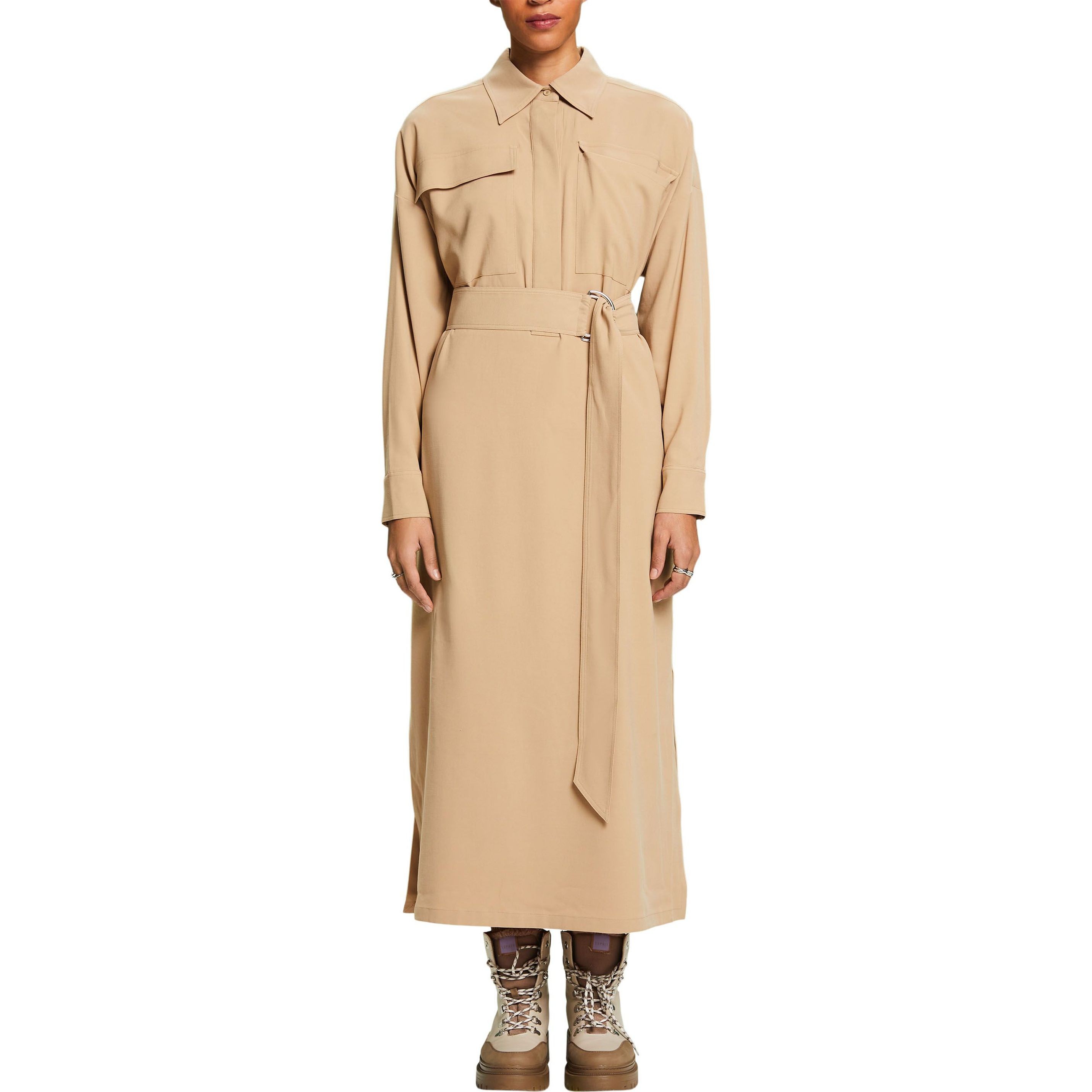 ESPRIT Midi suknelė moterims, Smėlio, Utility Midi Dress 2