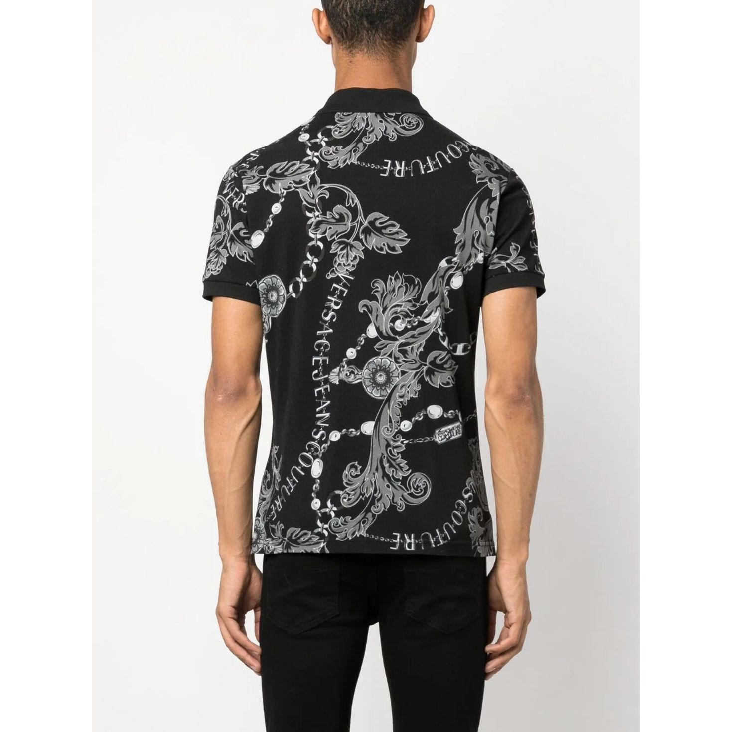 VERSACE JEANS CUTURE Polo marškiniai trumpos rank. vyrams, Juoda, Polo t-shirt 4