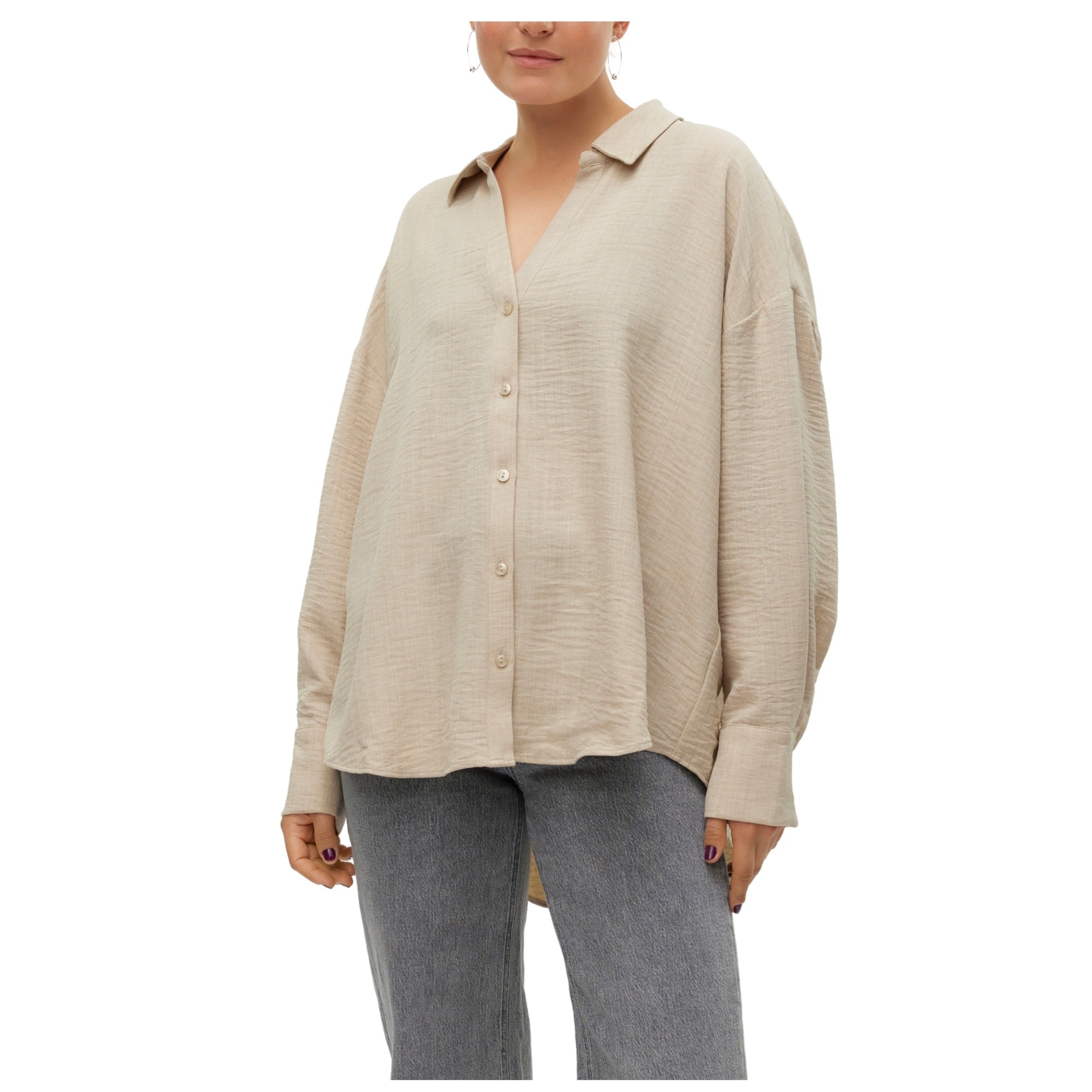 VERO MODA Marškiniai trump. rankovėmis moterims, Smėlio, Melaney 1