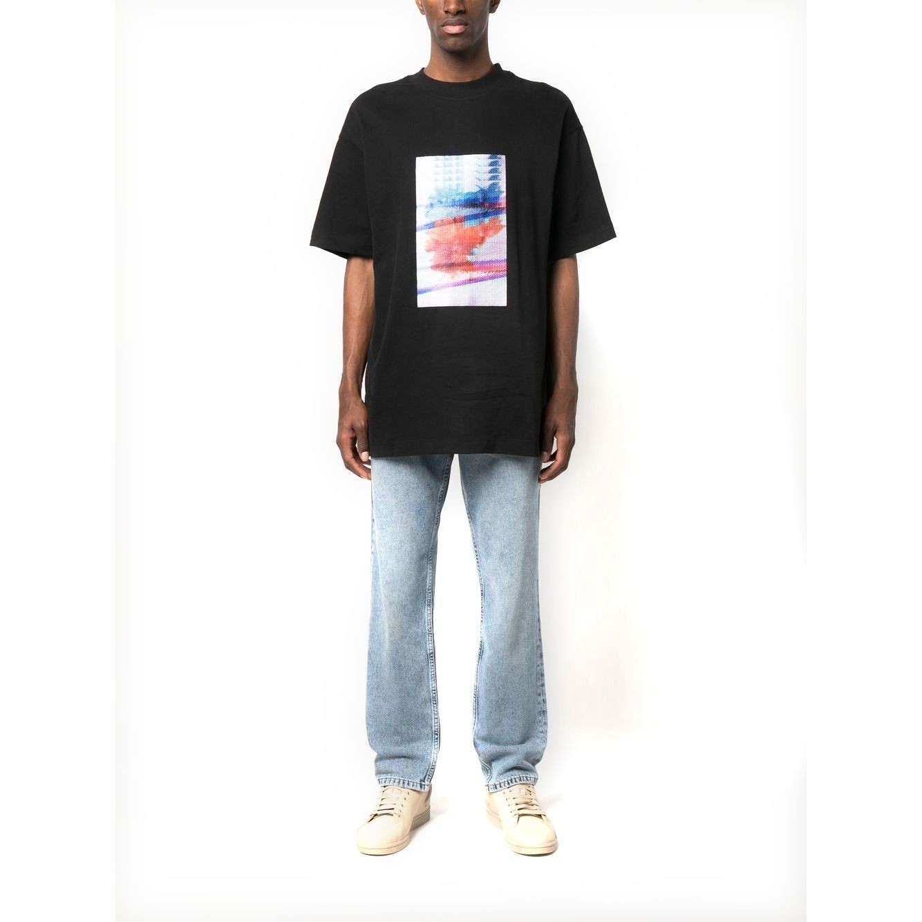 CALVIN KLEIN JEANS Marškinėliai trump. rankovėmis vyrams, Juoda, Motion floral graphic tee 2