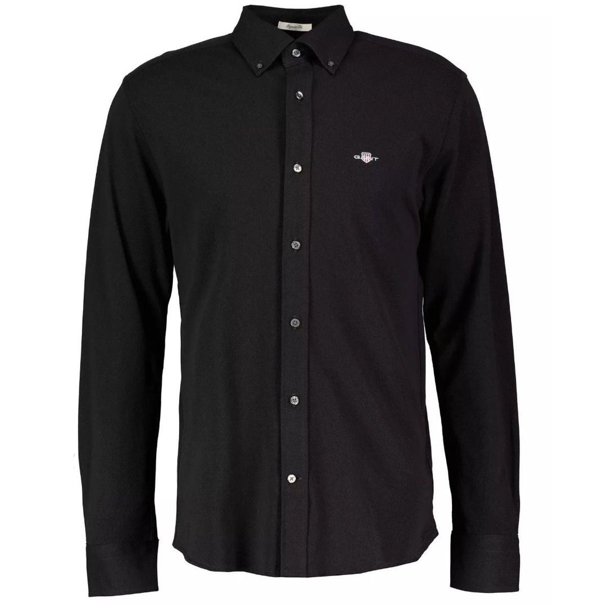 GANT Marškiniai vyrams, Juoda, REG JERSEY PIQUE SHIRT 1