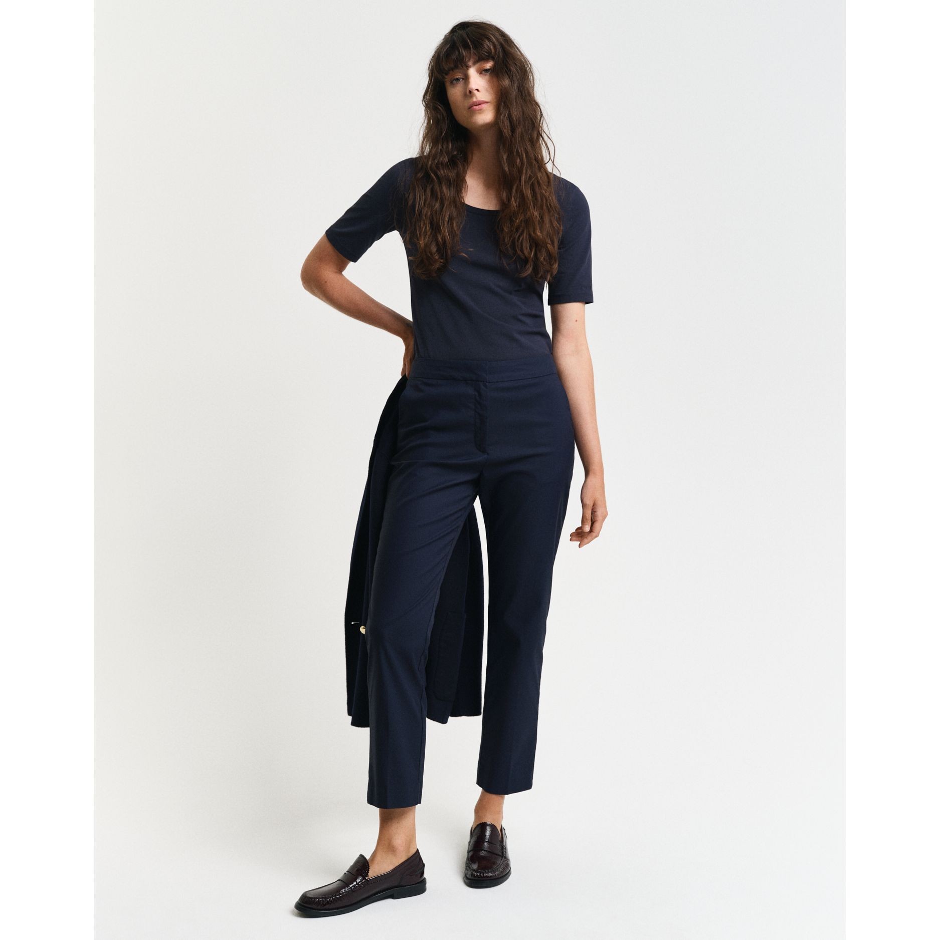 GANT Kelnės moterims, Mėlyna, D1. SLIM CIGARETTE SLACK 5