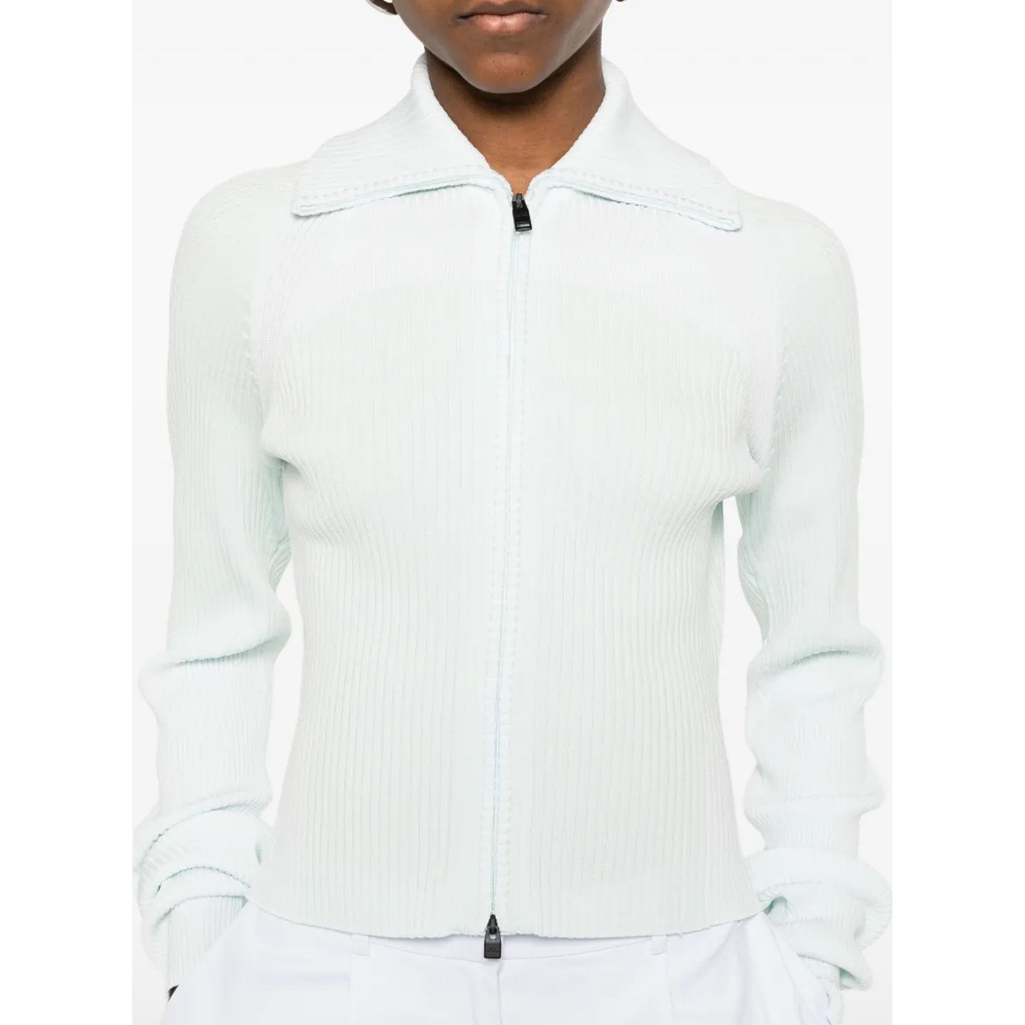 J.LINDEBERG Megztinis moterims, Mėlyna, Terri contrast rib zip sweater 4