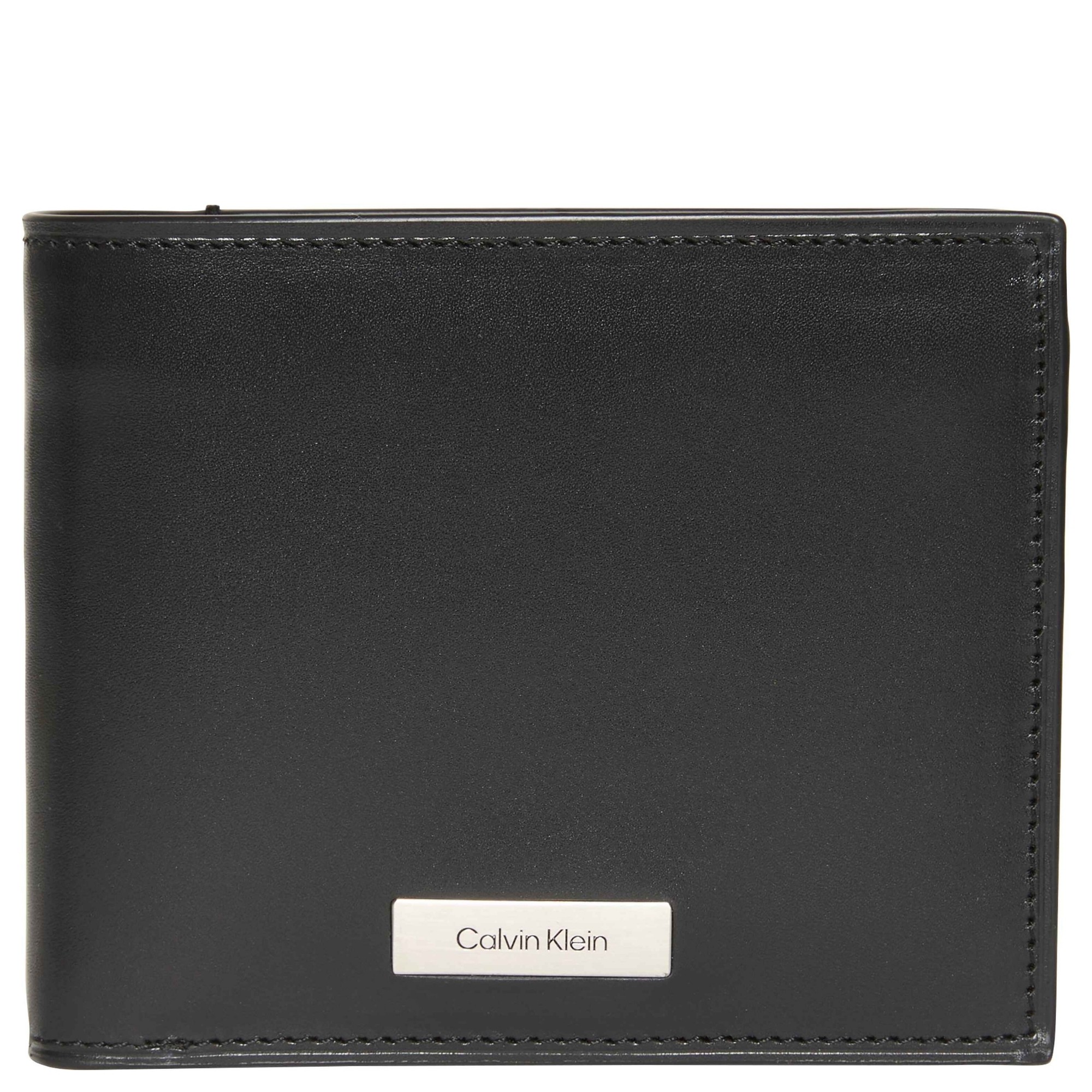 CALVIN KLEIN Piniginė vyrams, Juoda, plaque billfold wallet 1