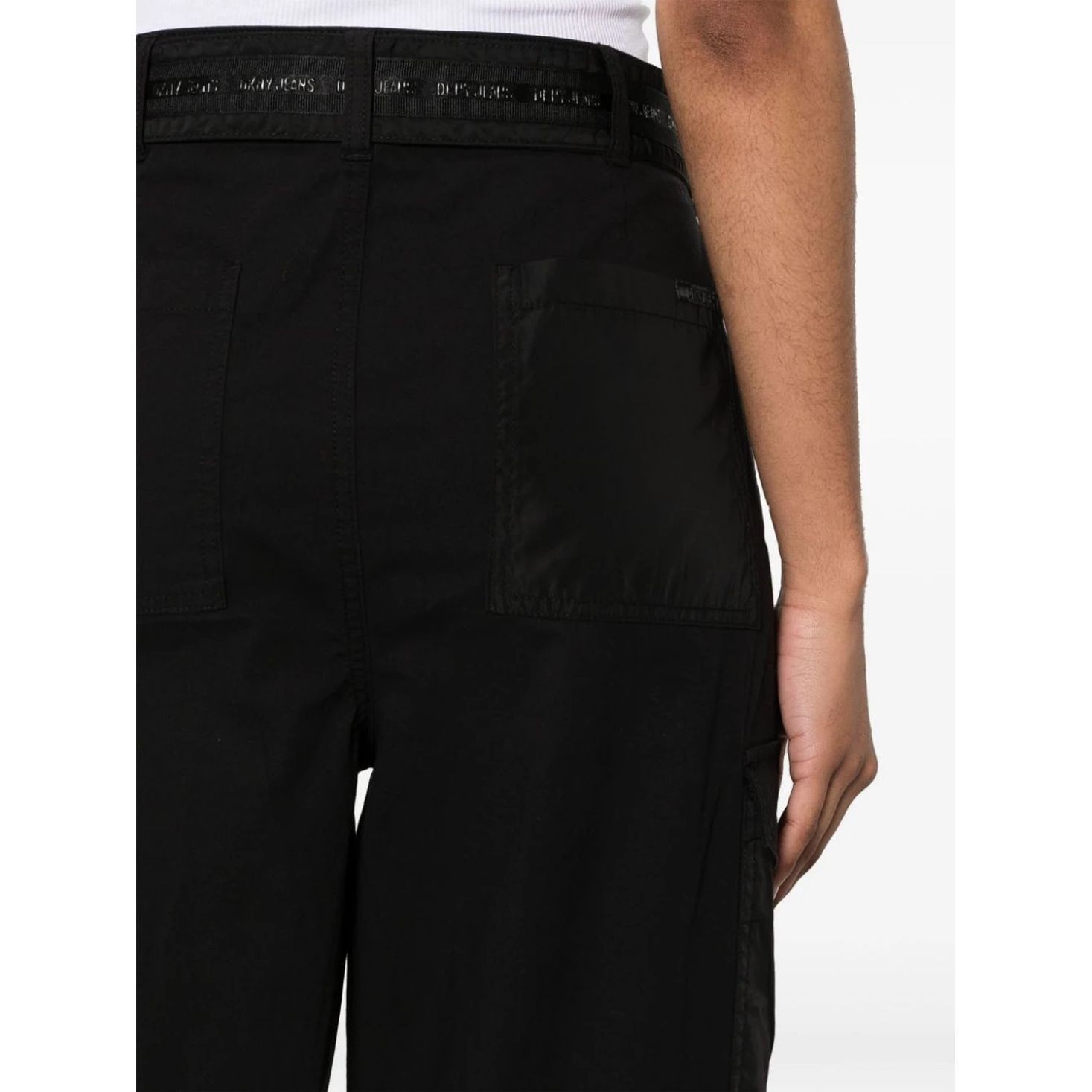 DKNY Laisvalaikio kelnės moterims, Juoda, Mm cargo  logo belt 4