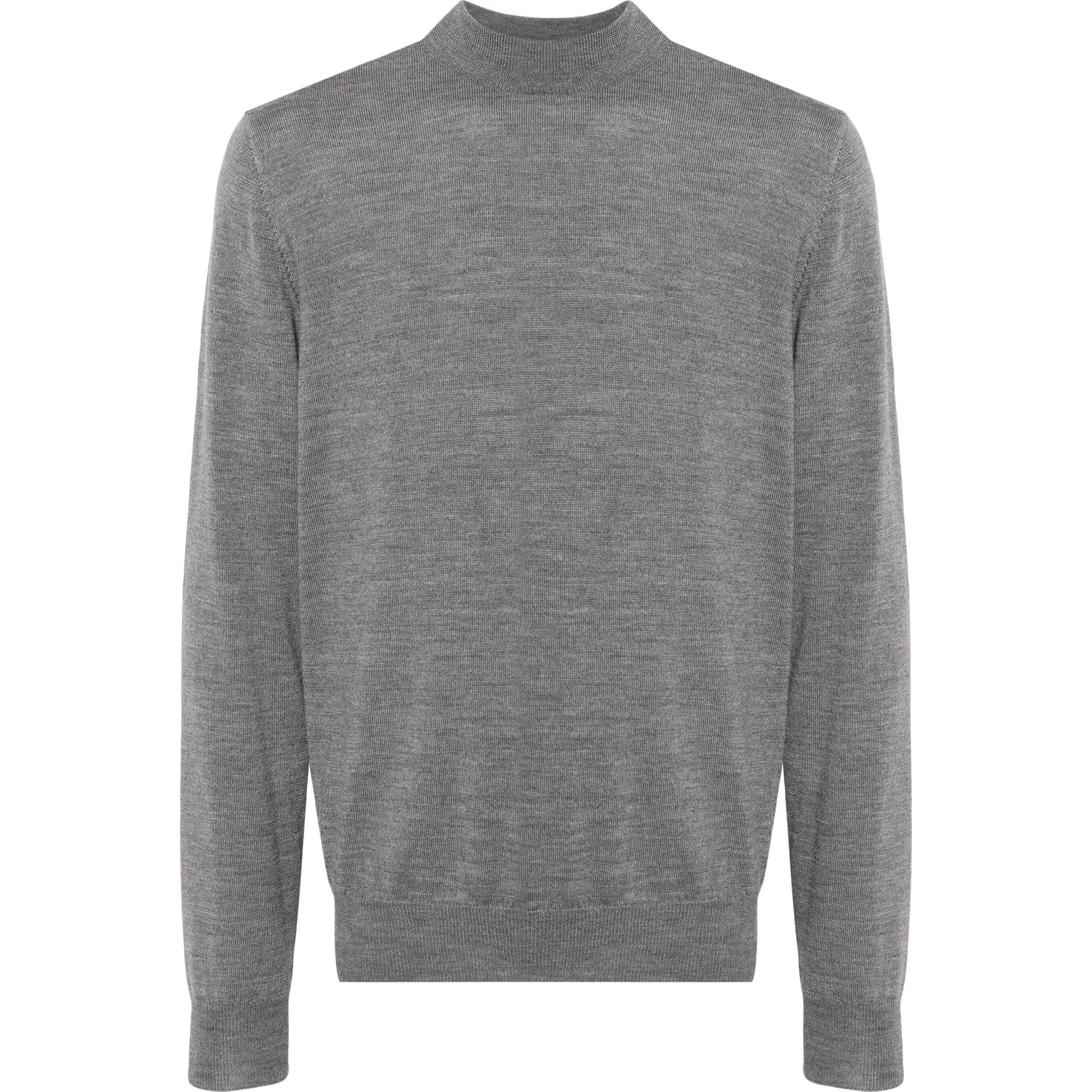 J.LINDEBERG Megztinis su kaklu vyrams, Pilka, Korman merino turtle neck