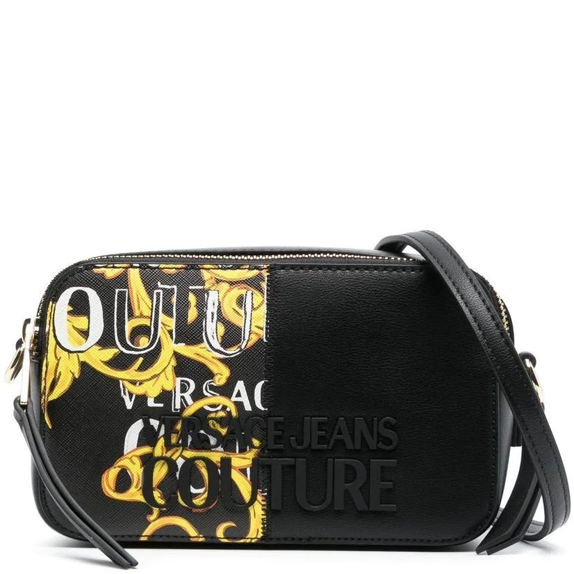 VERSACE JEANS CUTURE Rankinė per petį moterims, BLACK/GOLD, Range p - rock cut crossbody 1