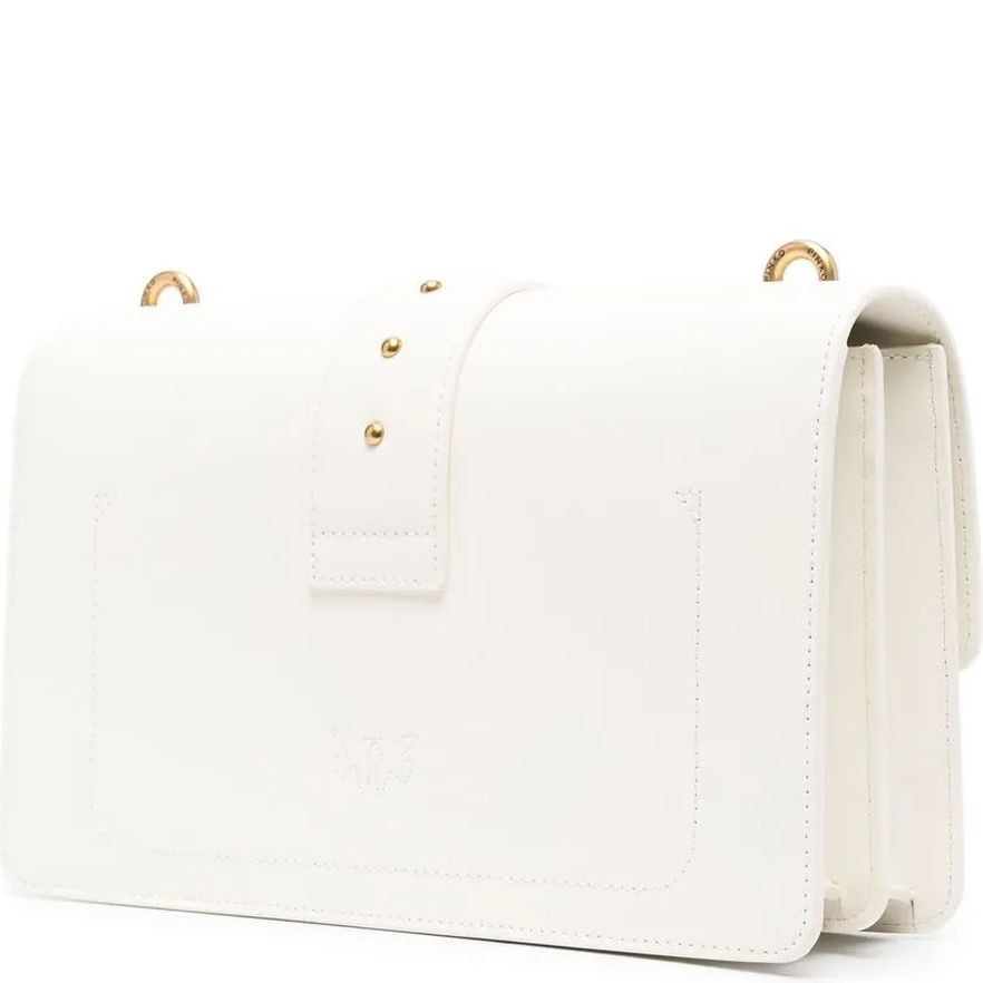 PINKO Rankinė per petį moterims, Balta, Love leather crossbody bag 2