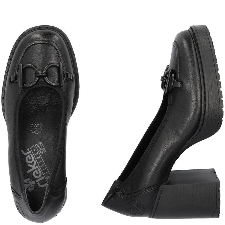 RIEKER Klasikiniai batai moterims, Juoda, FORMAL 11