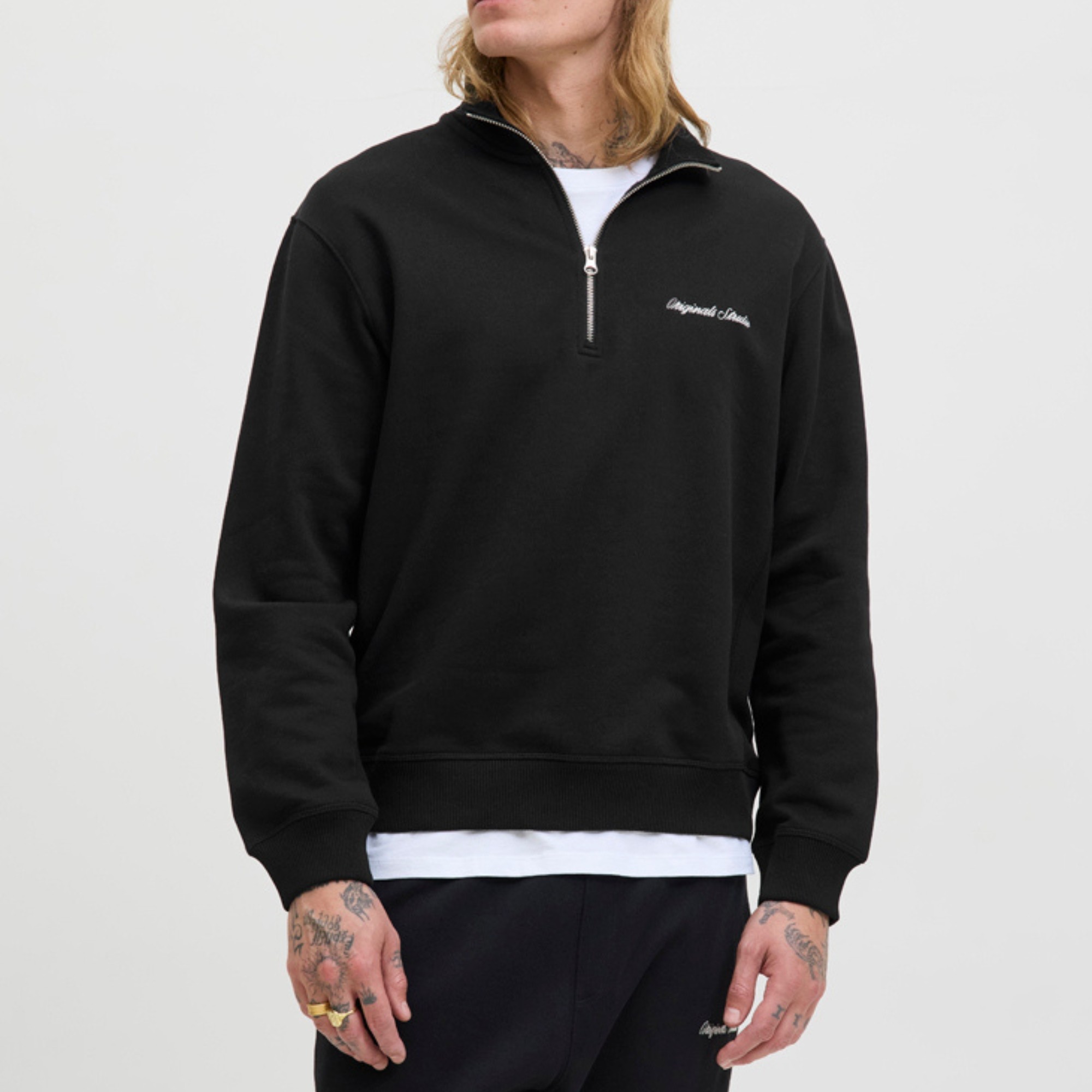 JACK & JONES Megztinis vyrams, Juoda, Norrebro emb sweat 2