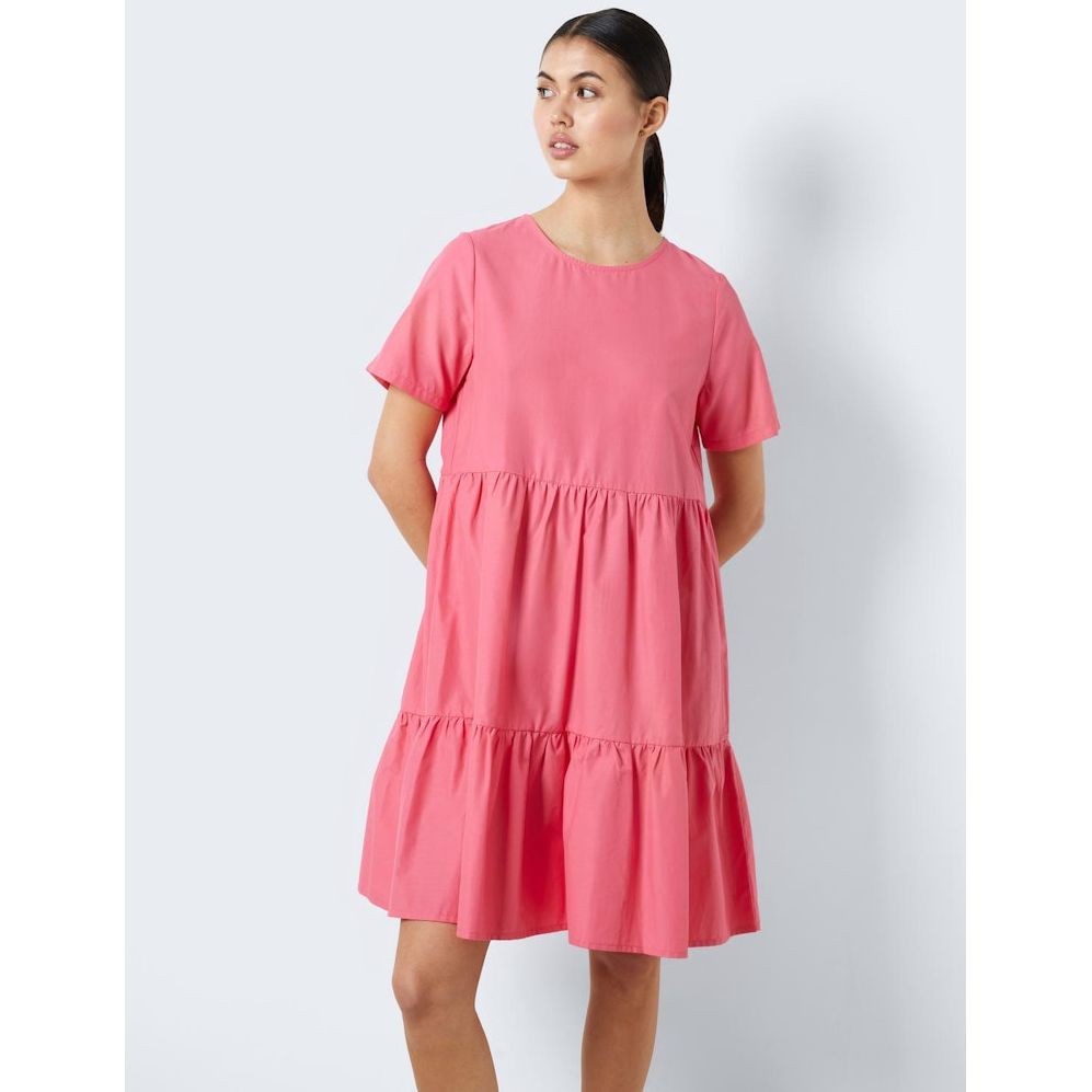 NOISY MAY Maxi suknelė moterims, Rožinė, NMLOONE S/S  O-NECK D 6