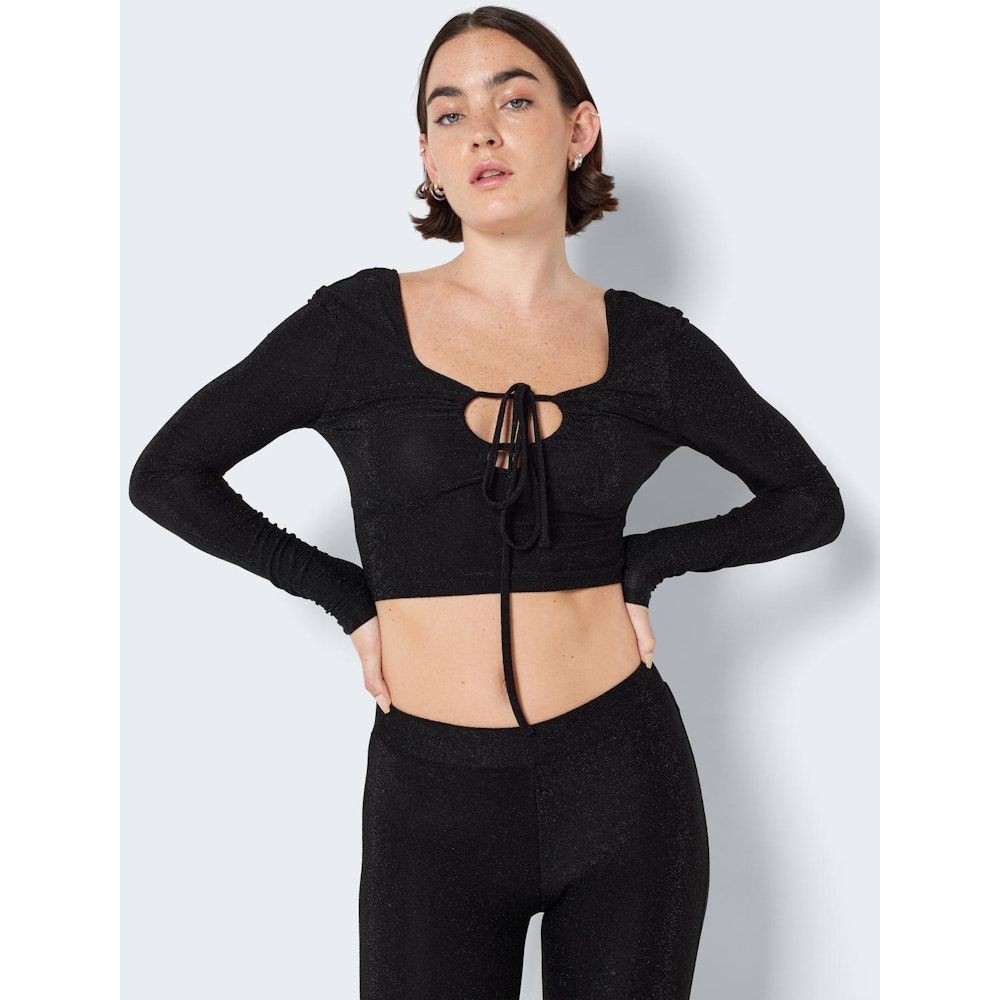 NOISY MAY Palaidinės moterims, Juoda, NMINFINITY L/S TIE DE 6