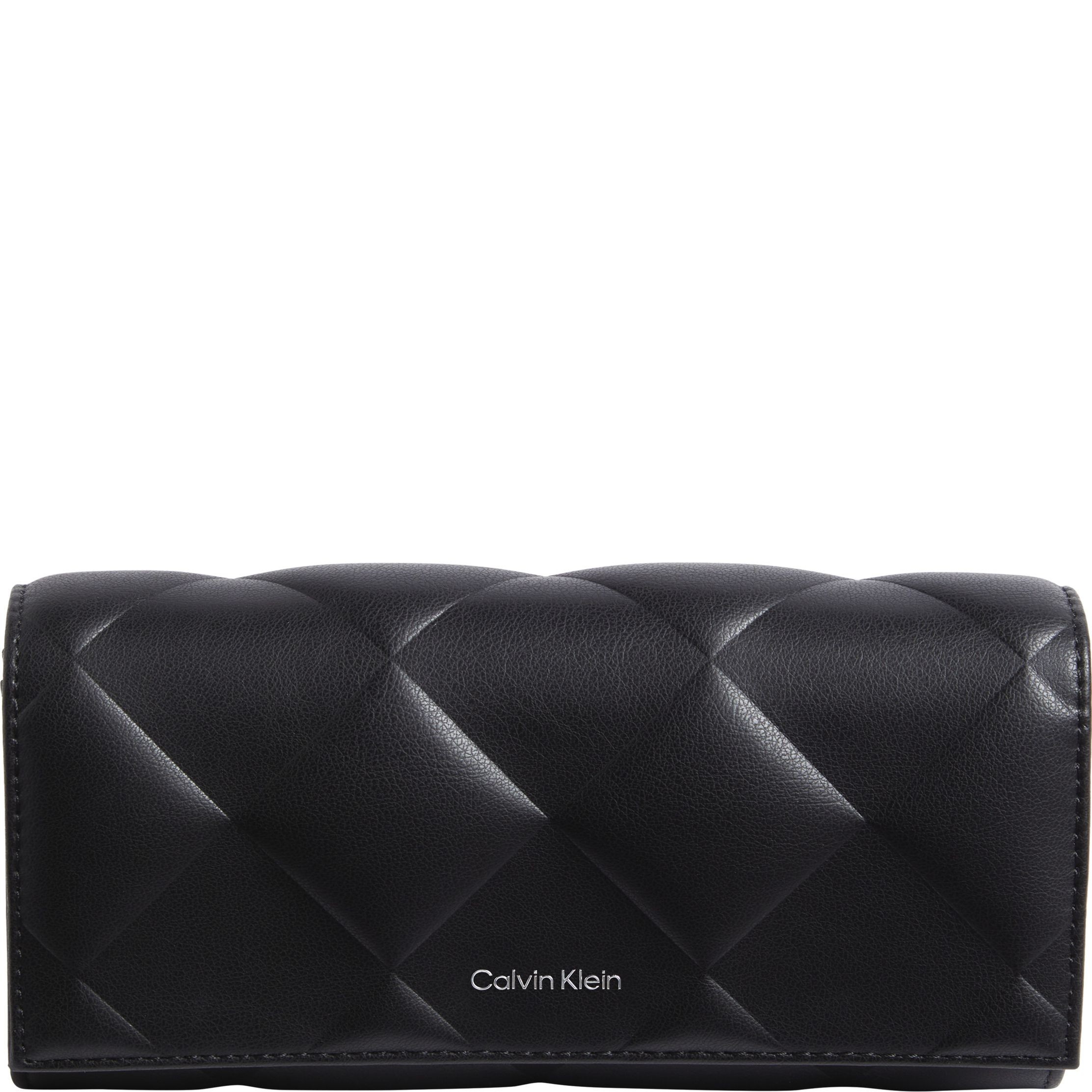 CALVIN KLEIN Piniginė moterims, Juoda, Diamond quilt trifold wallet 1