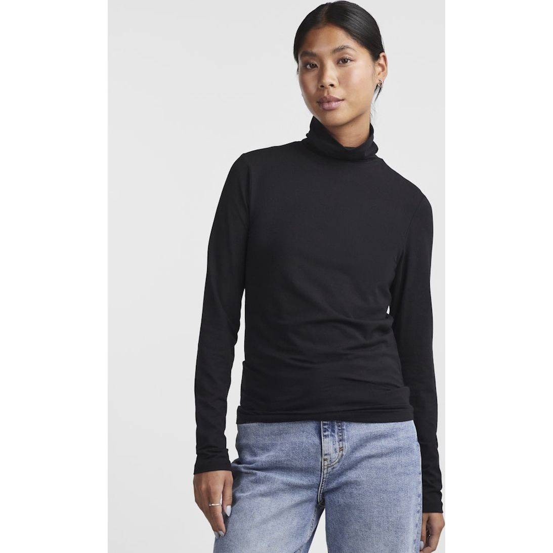 PIECES Palaidinės moterims, Juoda, PCSIRENE LS ROLLNECK 5