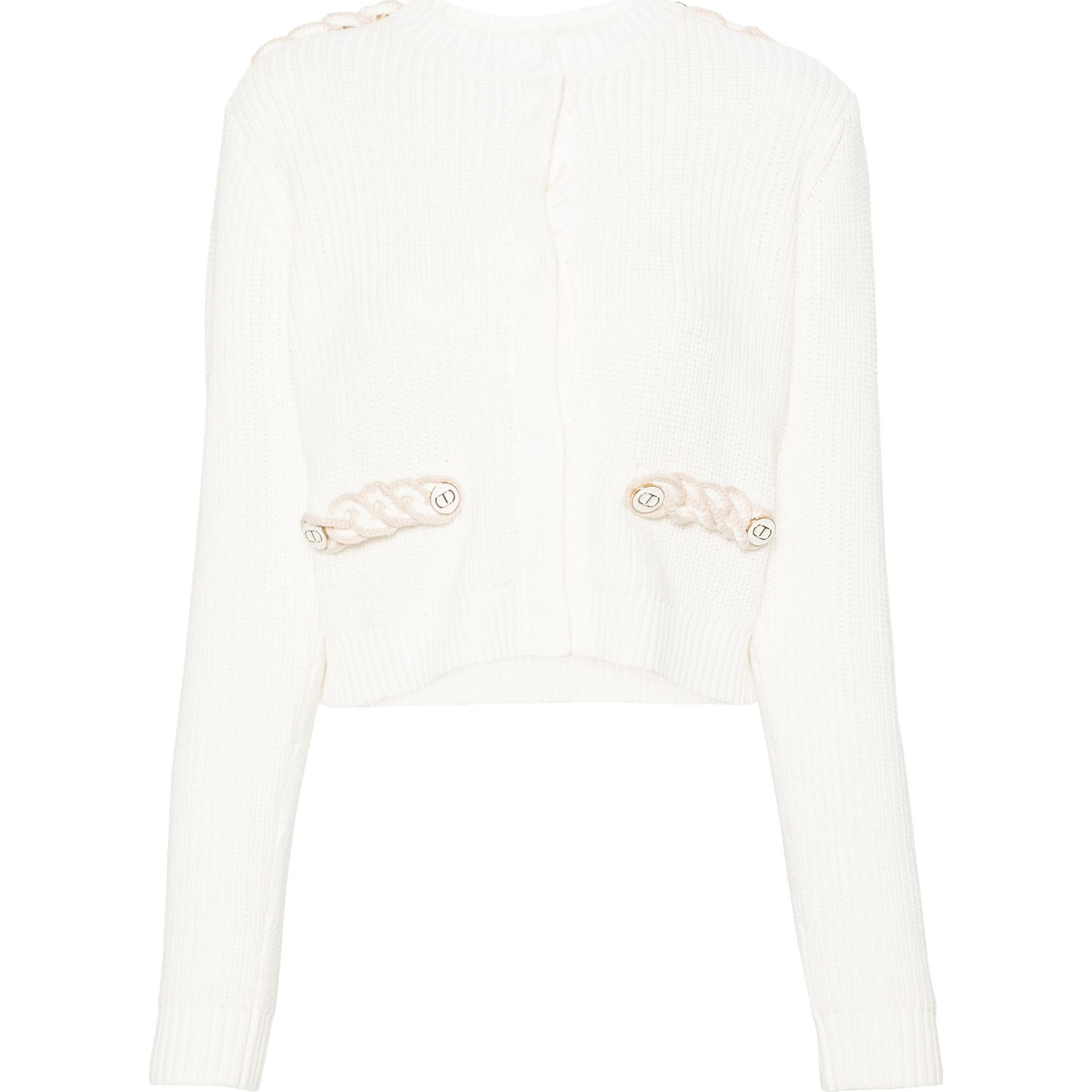 TWINSET Kardiganas moterims, Mėlyna, Logo knitted cardigan