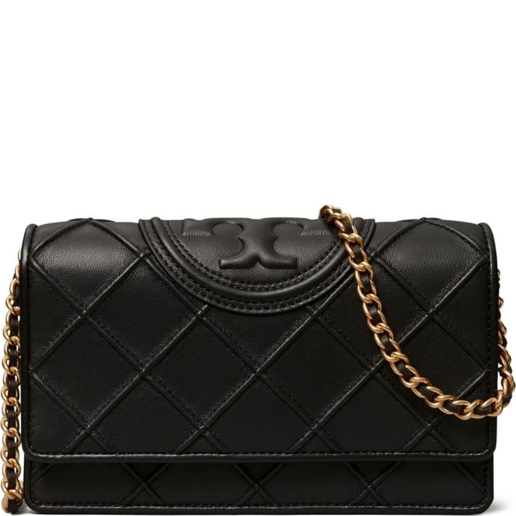 TORY BURCH Delninukė moterims, Juoda, Fleming soft chain wallet 1