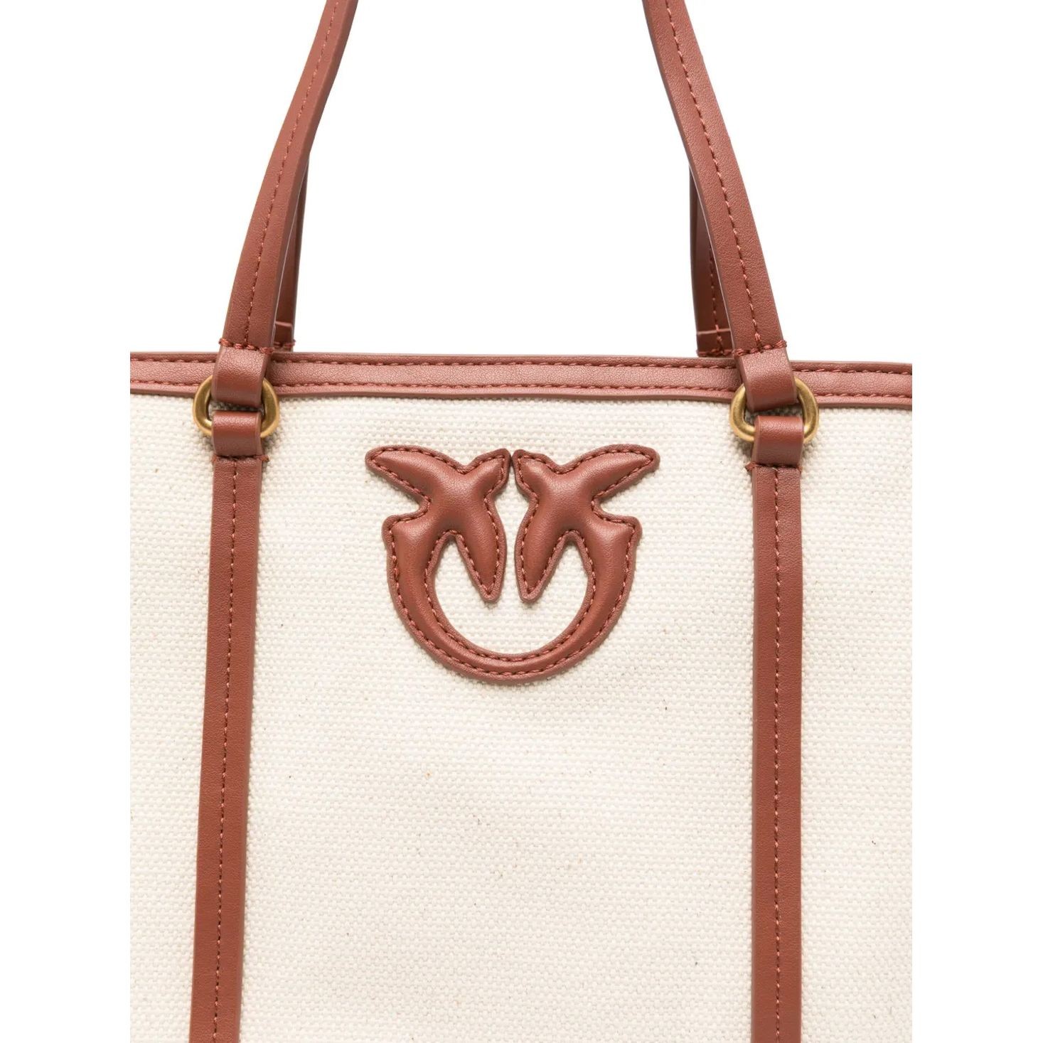 PINKO Pirkinių krepšys moterims, Smėlio, Miranda classic tote bag 3