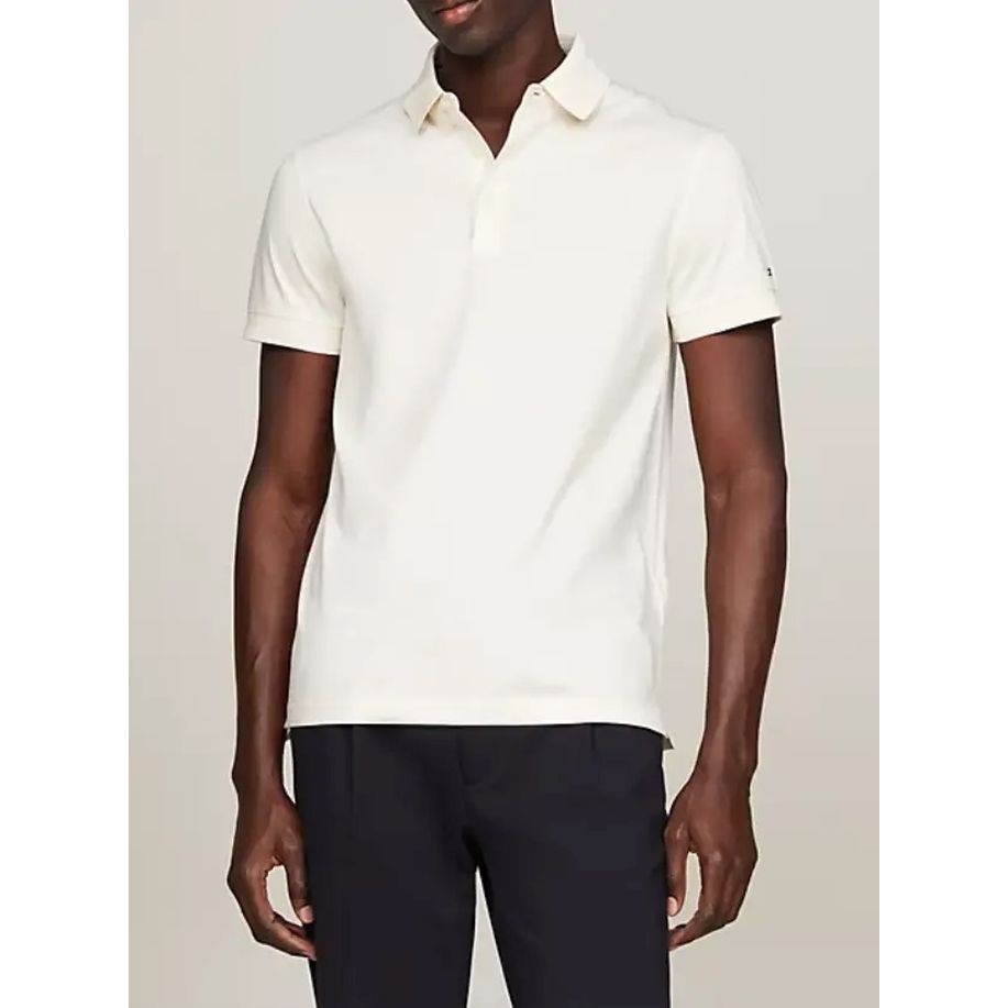 TOMMY HILFIGER Polo marškiniai trumpos rank. vyrams, Smėlio, Mercerized polo slim polo 2