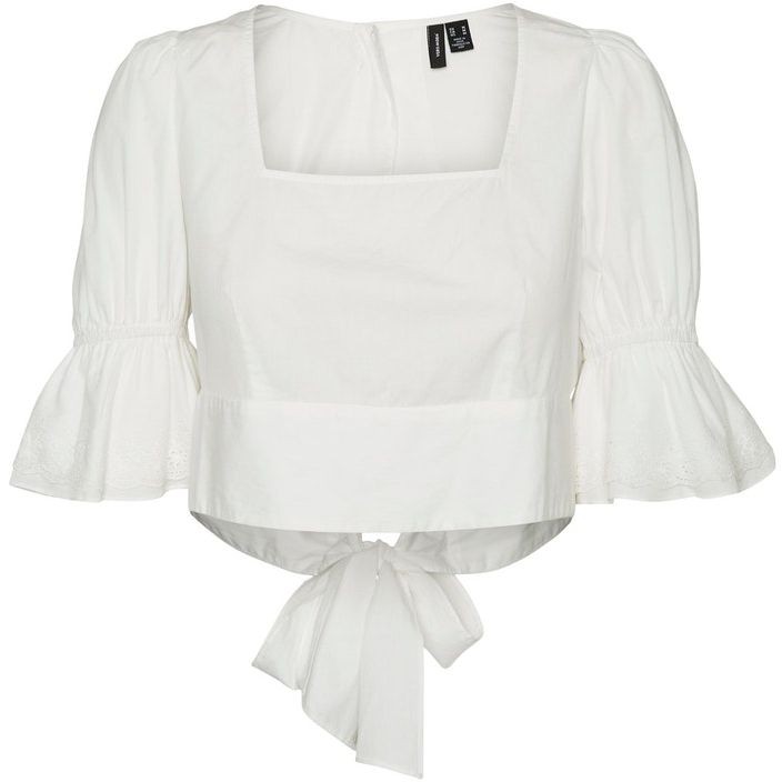 VERO MODA Palaidinės moterims, Balta, VMOLLIE 2/4 TOP WVN 1