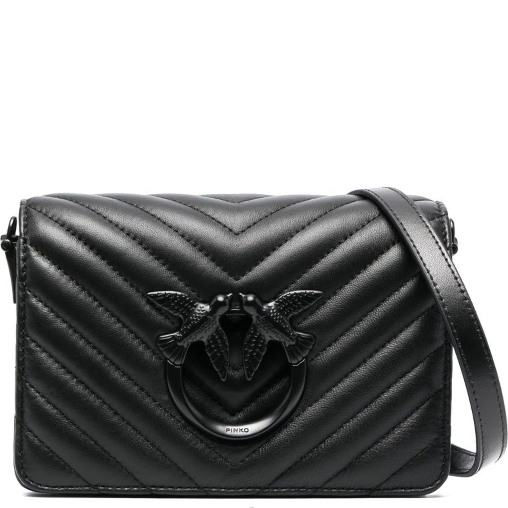 PINKO Rankinė per petį moterims, Juoda, Love click crossbody bag 1