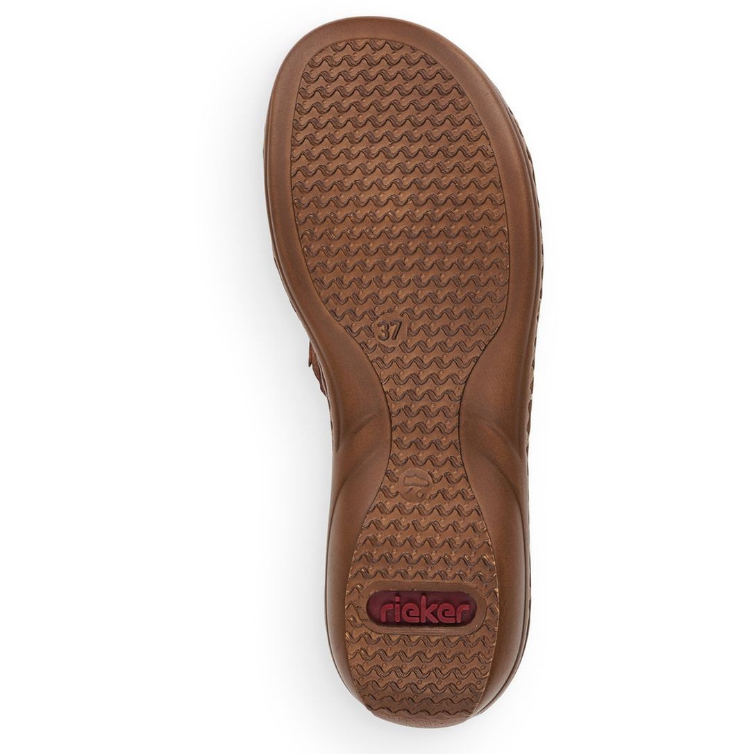 RIEKER Basutės moterims, Ruda, SANDALS 8