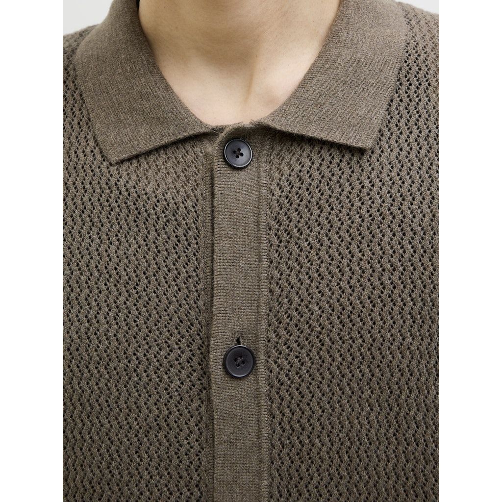 JACK & JONES Polo marškiniai trumpos rank. vyrams, Ruda, Blaarto knit polo 5