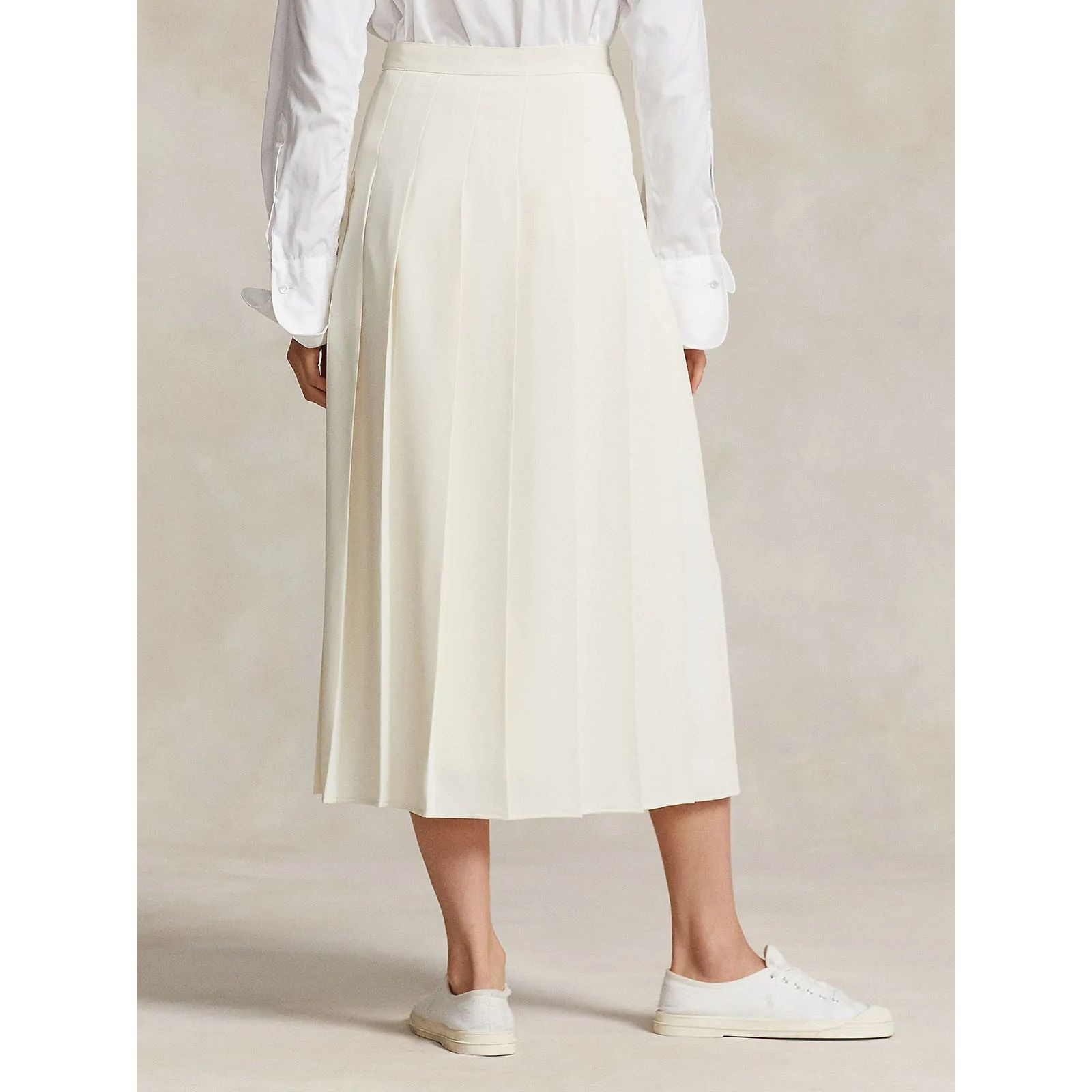 POLO RALPH LAUREN Midi sijonas moterims, Kūno, Plate midi skirt 3
