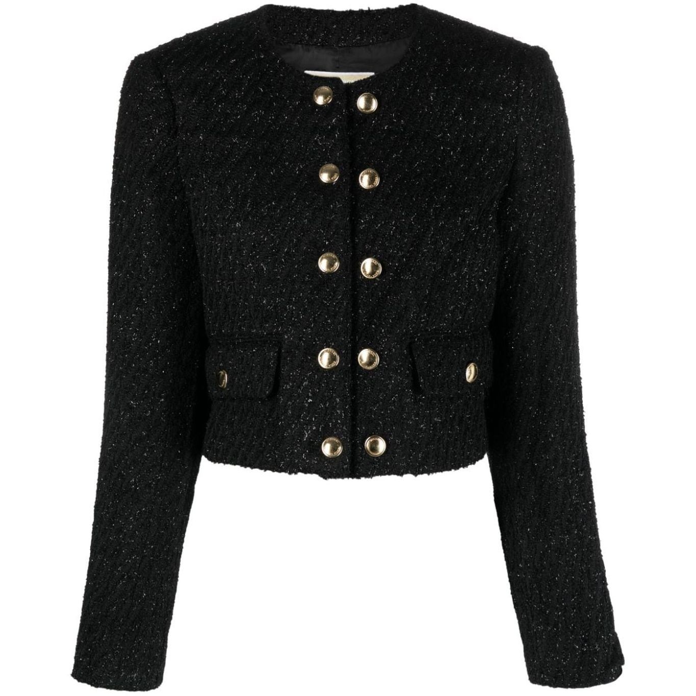 MICHAEL KORS Švarkas moterims, Juoda, Db tweed collarless jacket