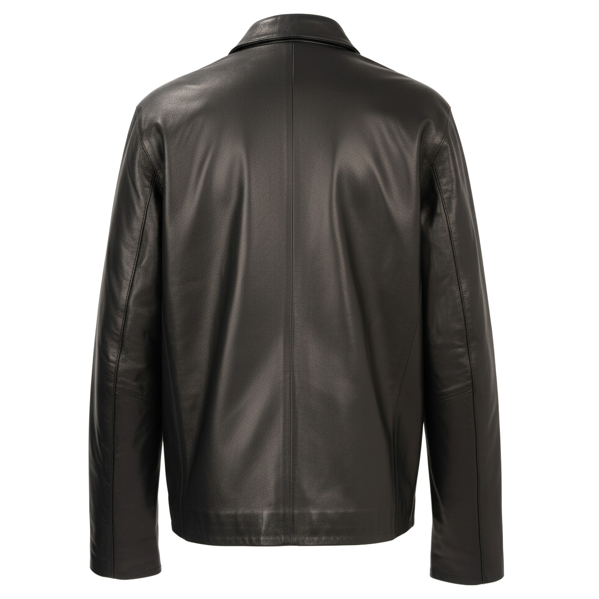 SERGIO MORETTI Odinė striukė vyrams, Juoda, Leather jacket, smr6047-25200 2